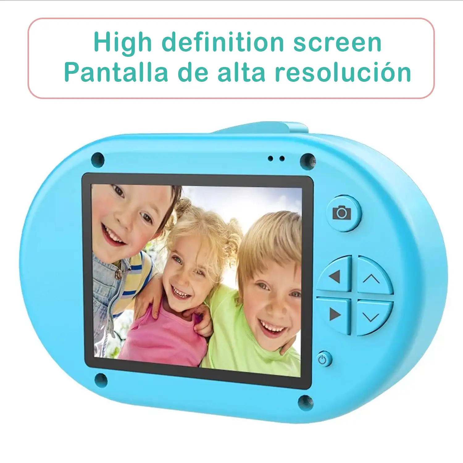 Cámara de fotos y videos para niños diseño pajarito. Full HD1080 y 12 megapíxeles