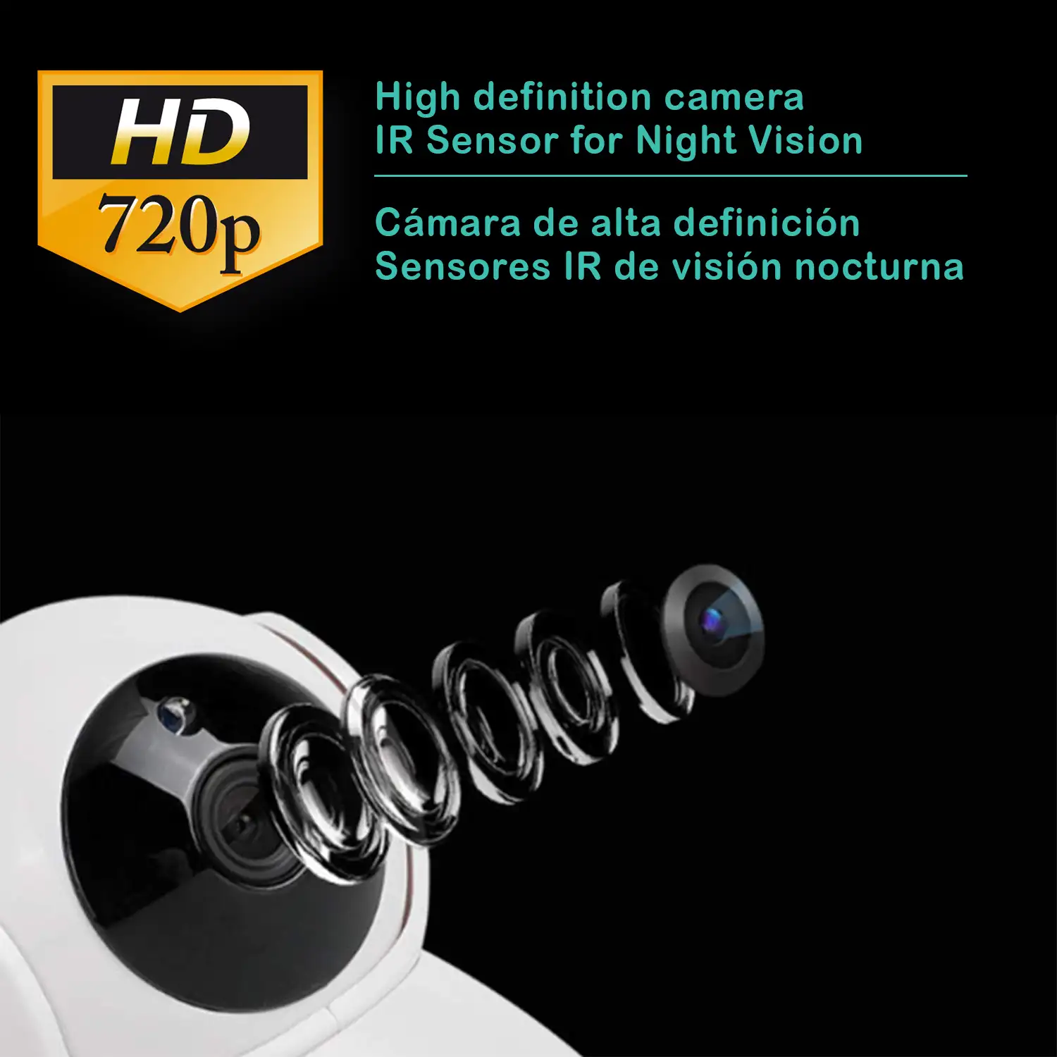 Camara Ip Wifi Hd Motorizada Vision Nocturna 360°