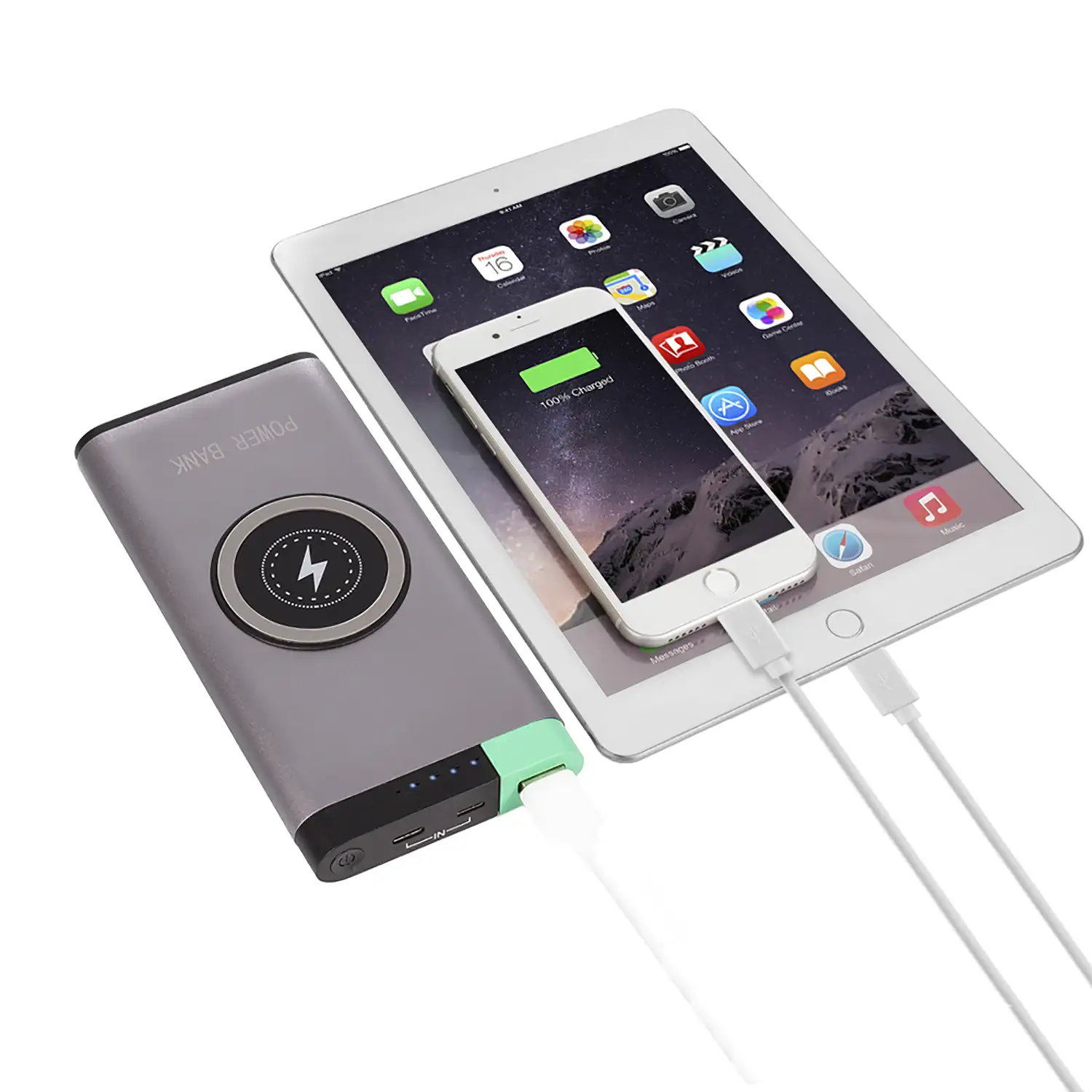 PowerBank P31 Inalámbrico Qi de 20.000 mAh con salida USB de 2.1A