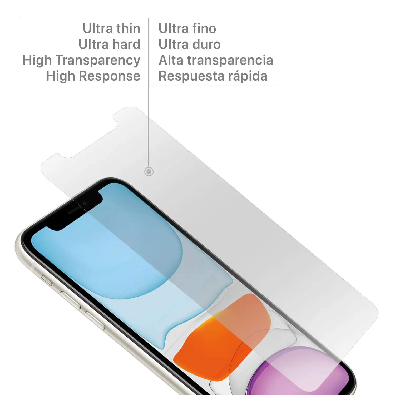 Protector de pantalla de cristal templado para iPhone 11 Pro.
