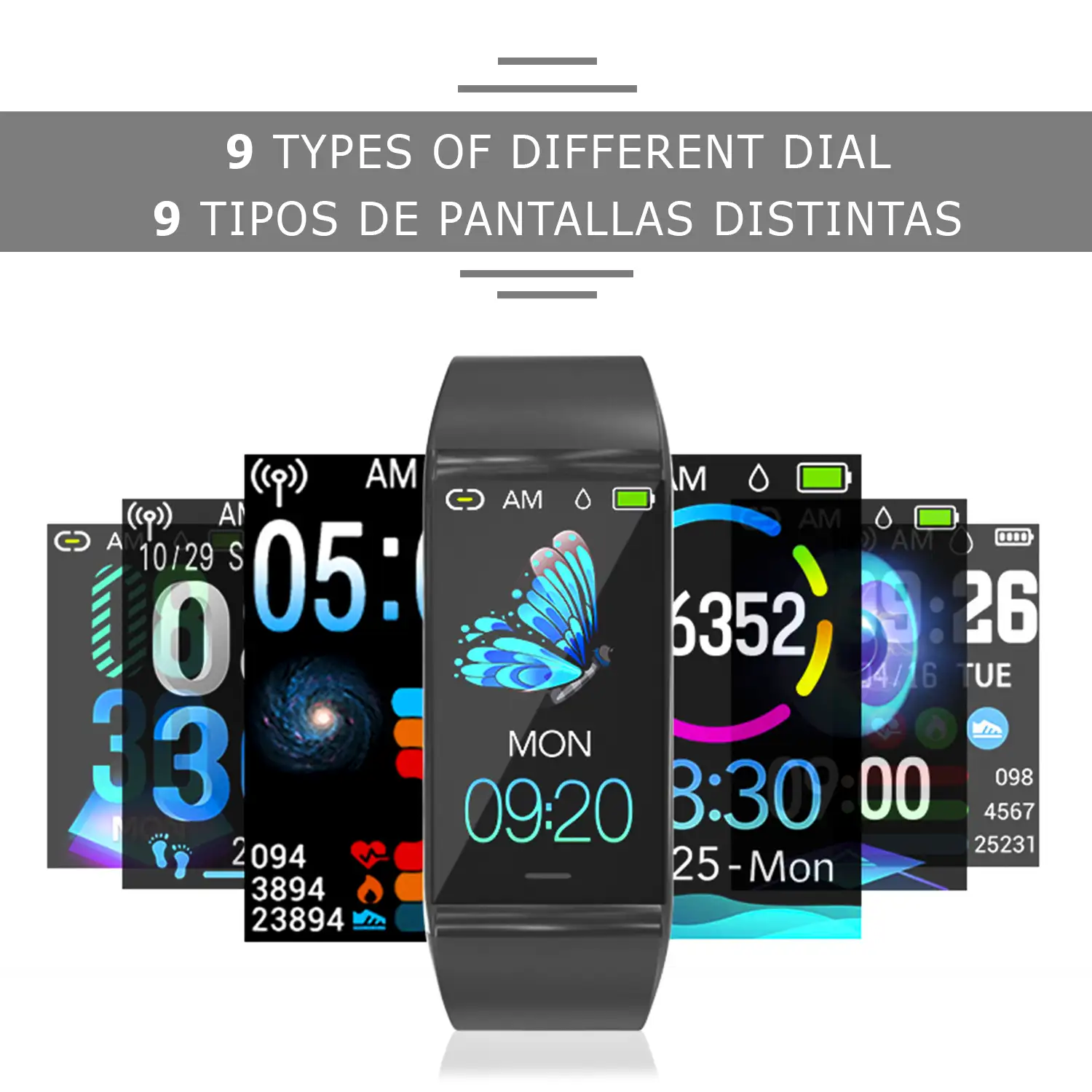 Brazalete inteligente B88 GPS, pantalla color, monitor presión sanguínea, notificaciones