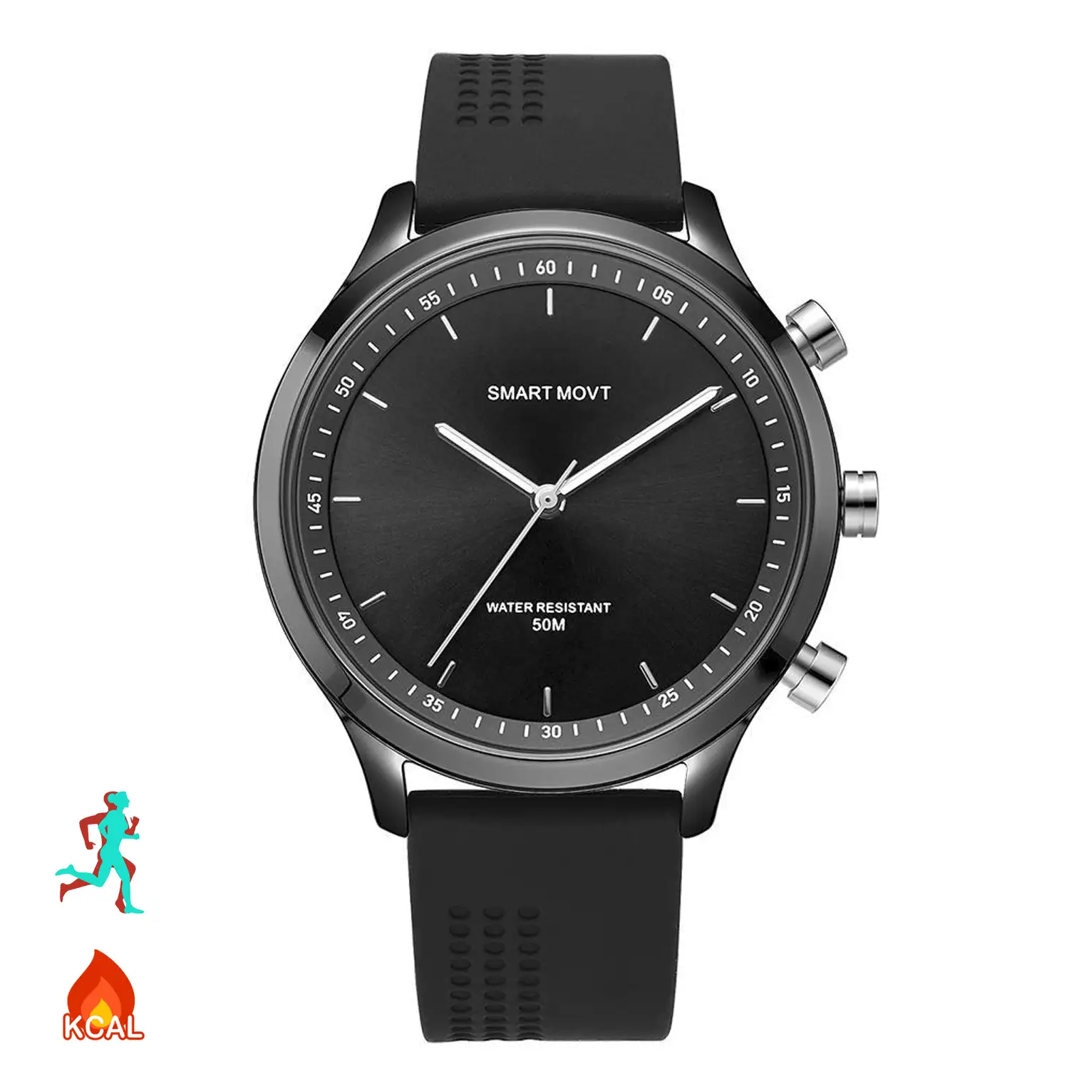 Smartwatch NX05 movimiento de cuarzo analógico, podómetro, aviso de llamadas y SMS