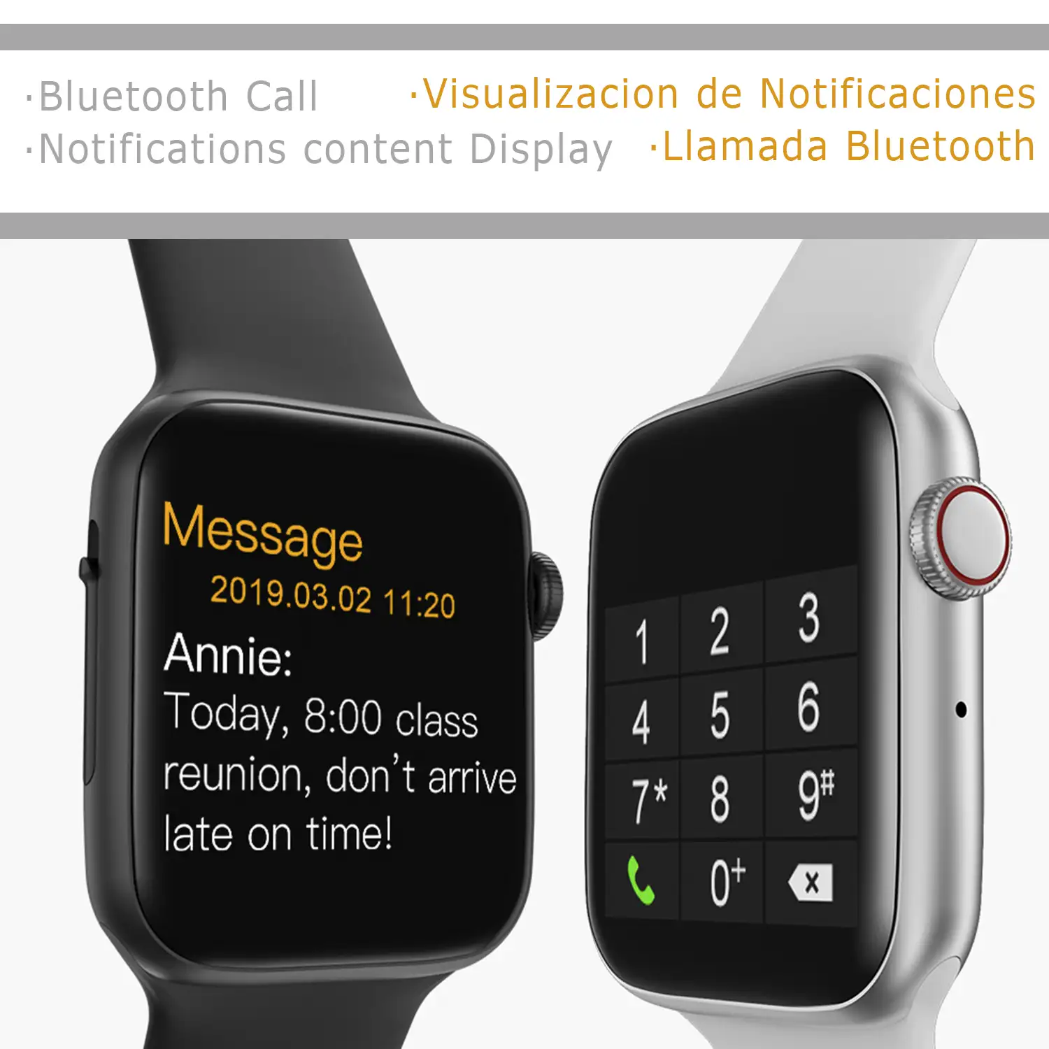 Smartwatch M6 con Electrocardiograma, Monitor Cardíaco, y Notificaciones