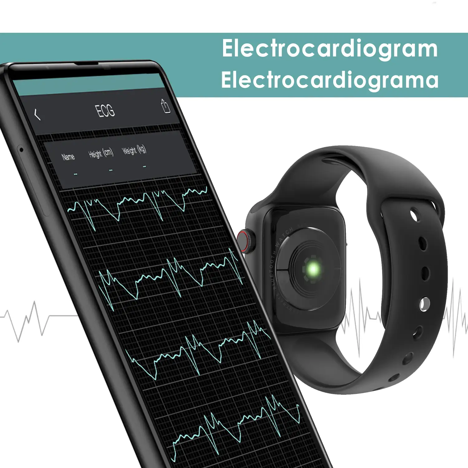 Smartwatch M6 con Electrocardiograma, Monitor Cardíaco, y Notificaciones