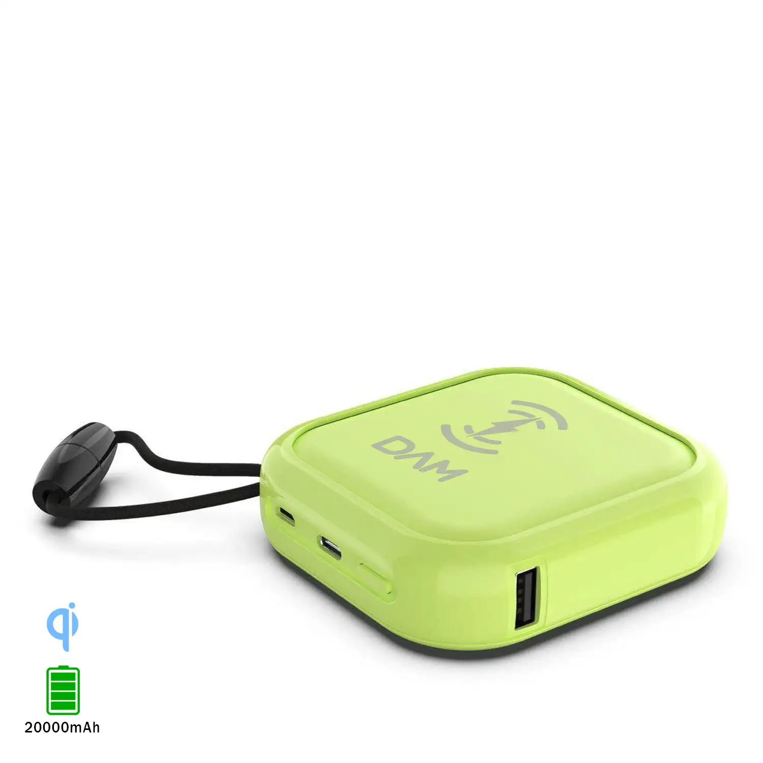 PowerBank inalámbrico Qi multiposición de 20.000 mAh, doble salida USB 2A