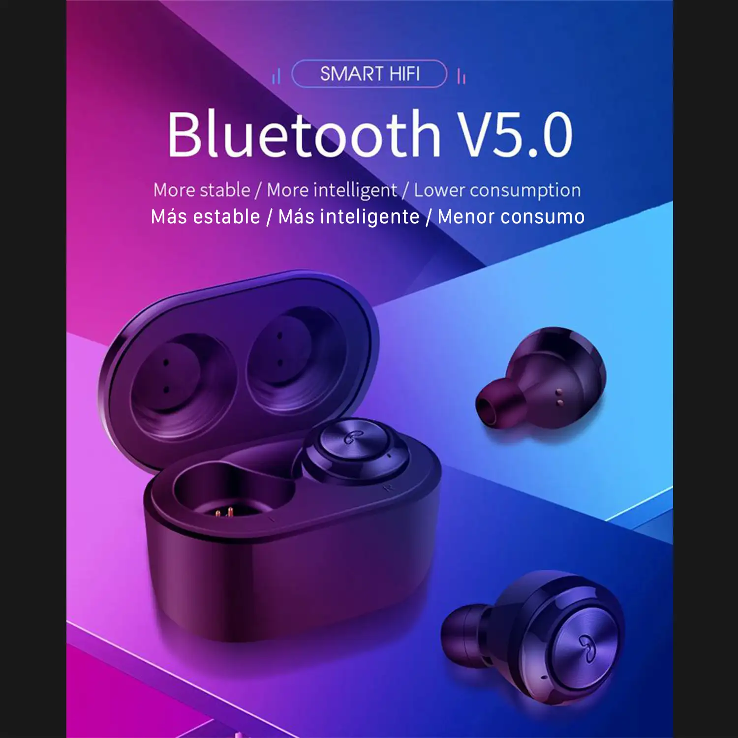 Auriculares TWS Bluetooth Air Twins A6 con base de carga 300mah