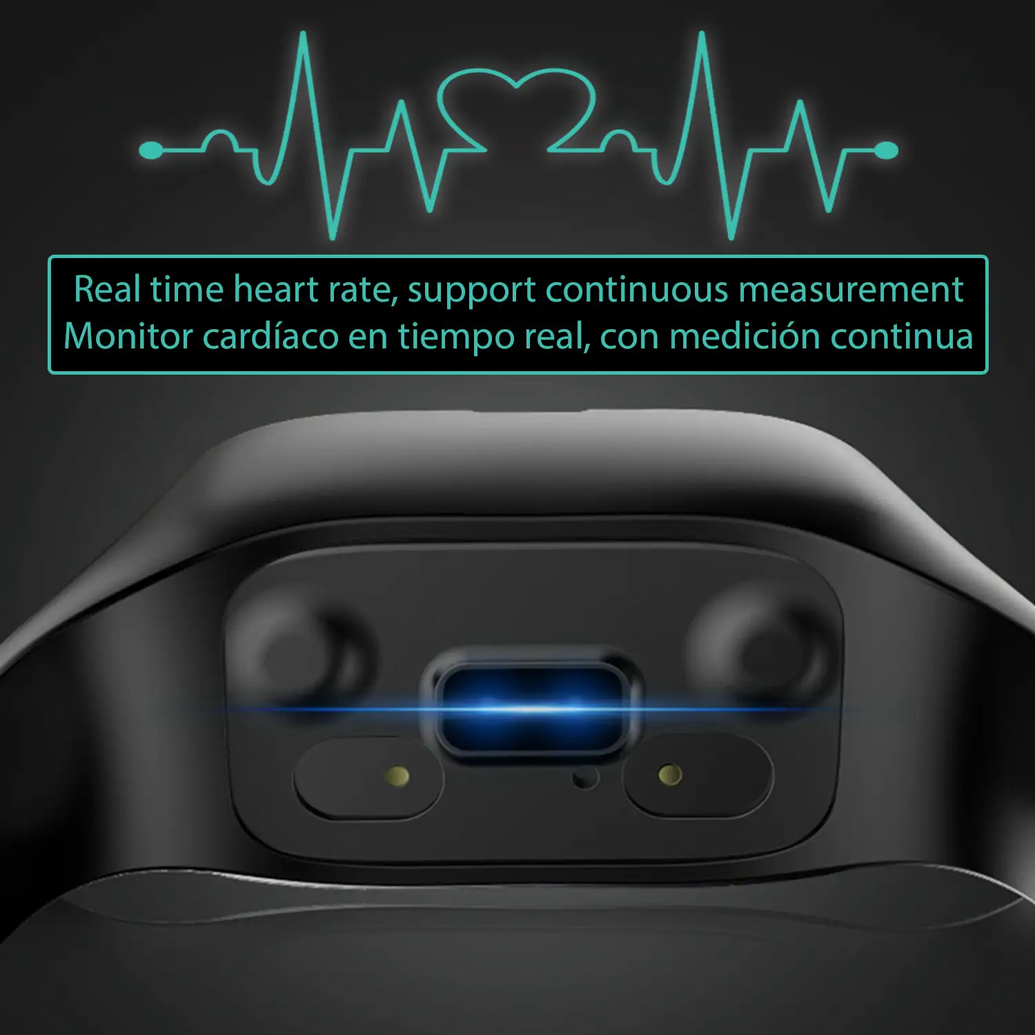 Brazalete inteligente AK-M1 con auriculares Bluetooth TWS integrados, monitor cardíaco y presión sanguínea