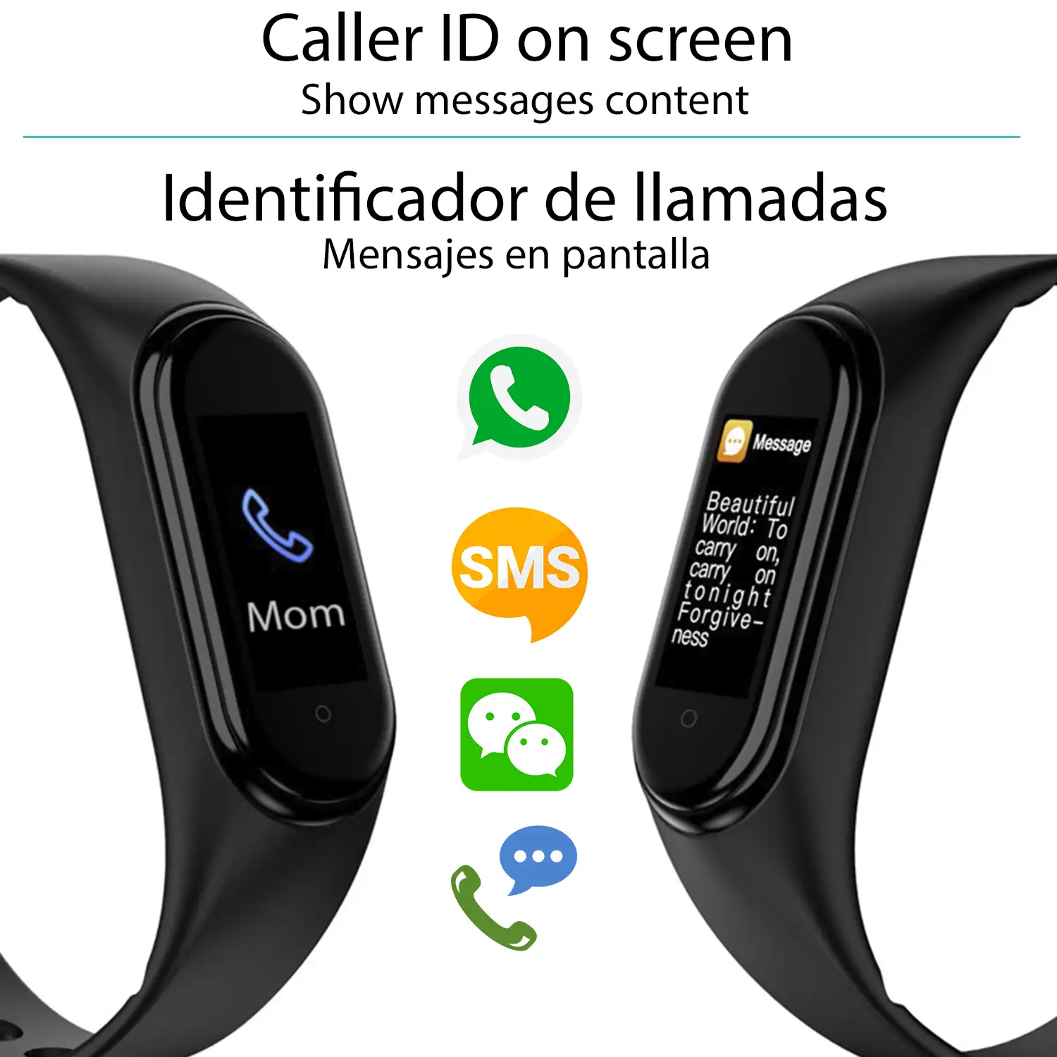 Brazalete inteligente Bluetooth AK-M4 con monitor cardiaco, monitor de presion arterial y modo multideporte