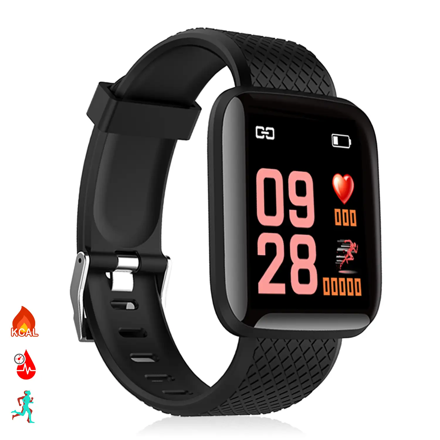 Brazalete inteligente ID116 Bluetooth 4.0 pantalla color, monitor cardiaco, pulso y modo multideporte