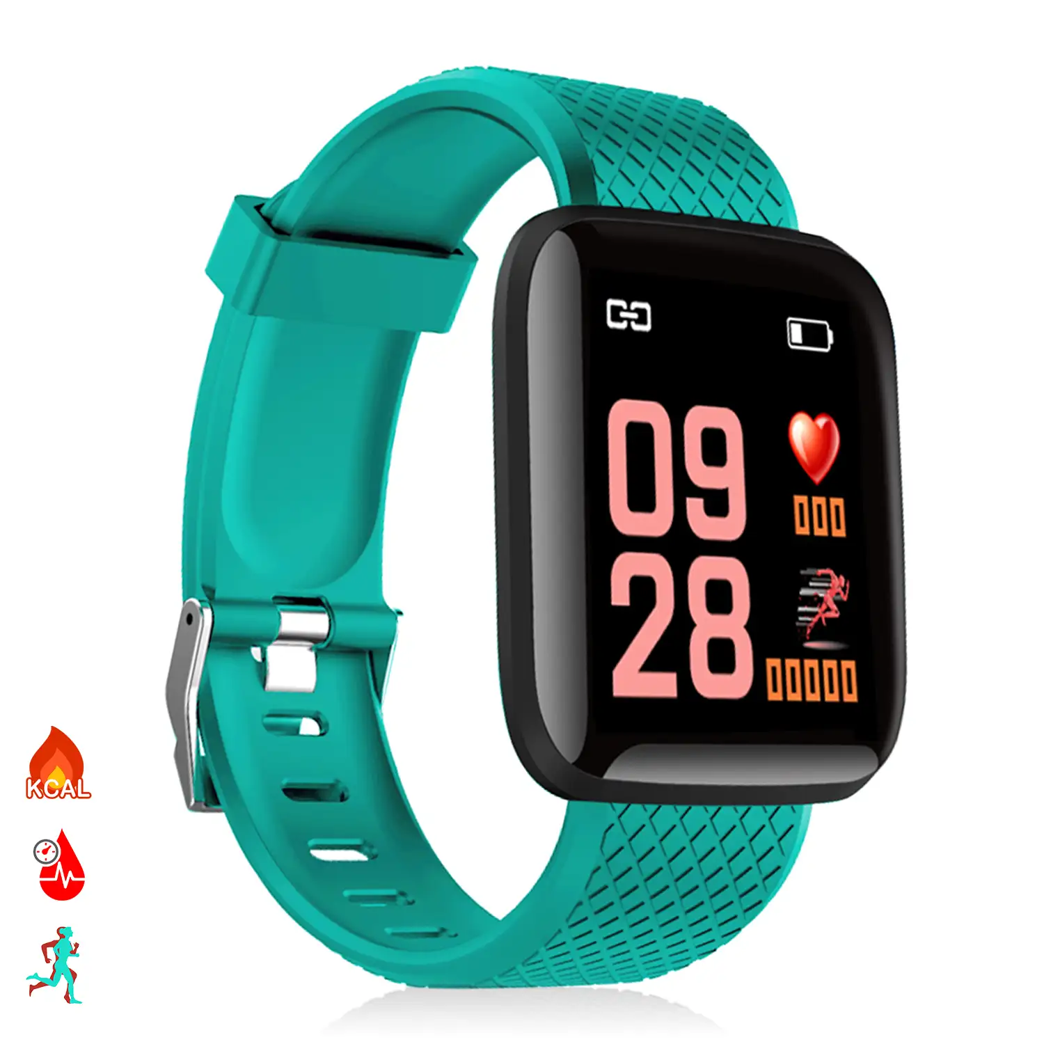 Brazalete inteligente ID116 Bluetooth 4.0 pantalla color, monitor cardiaco, pulso y modo multideporte