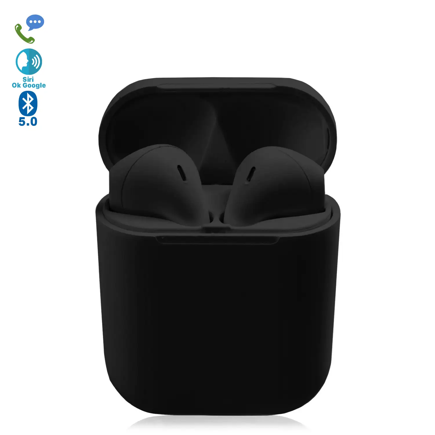 Auriculares DAM D120 TWS Bluetooth 5.0 táctiles con base de carga y sincronización automática con ventana emergente