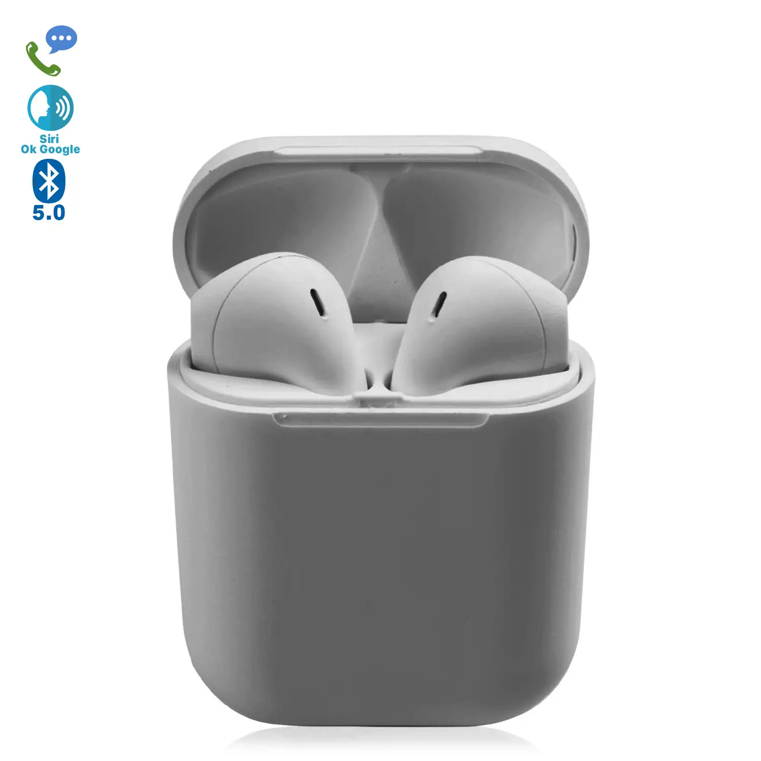 Auriculares DAM D120 TWS Bluetooth 5.0 táctiles con base de carga y sincronización automática con ventana emergente