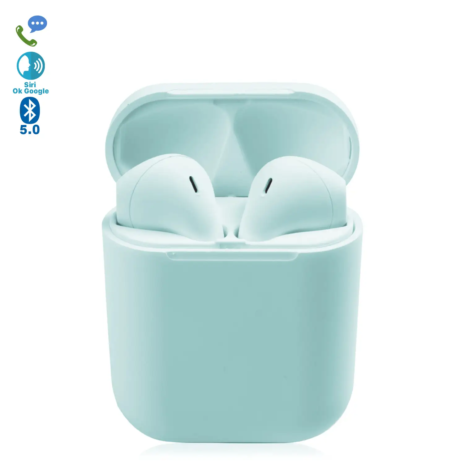 Auriculares DAM D120 TWS Bluetooth 5.0 táctiles con base de carga y sincronización automática con ventana emergente