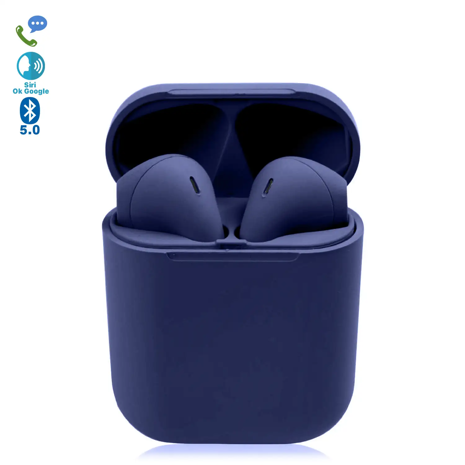 Auriculares DAM D120 TWS Bluetooth 5.0 táctiles con base de carga y sincronización automática con ventana emergente