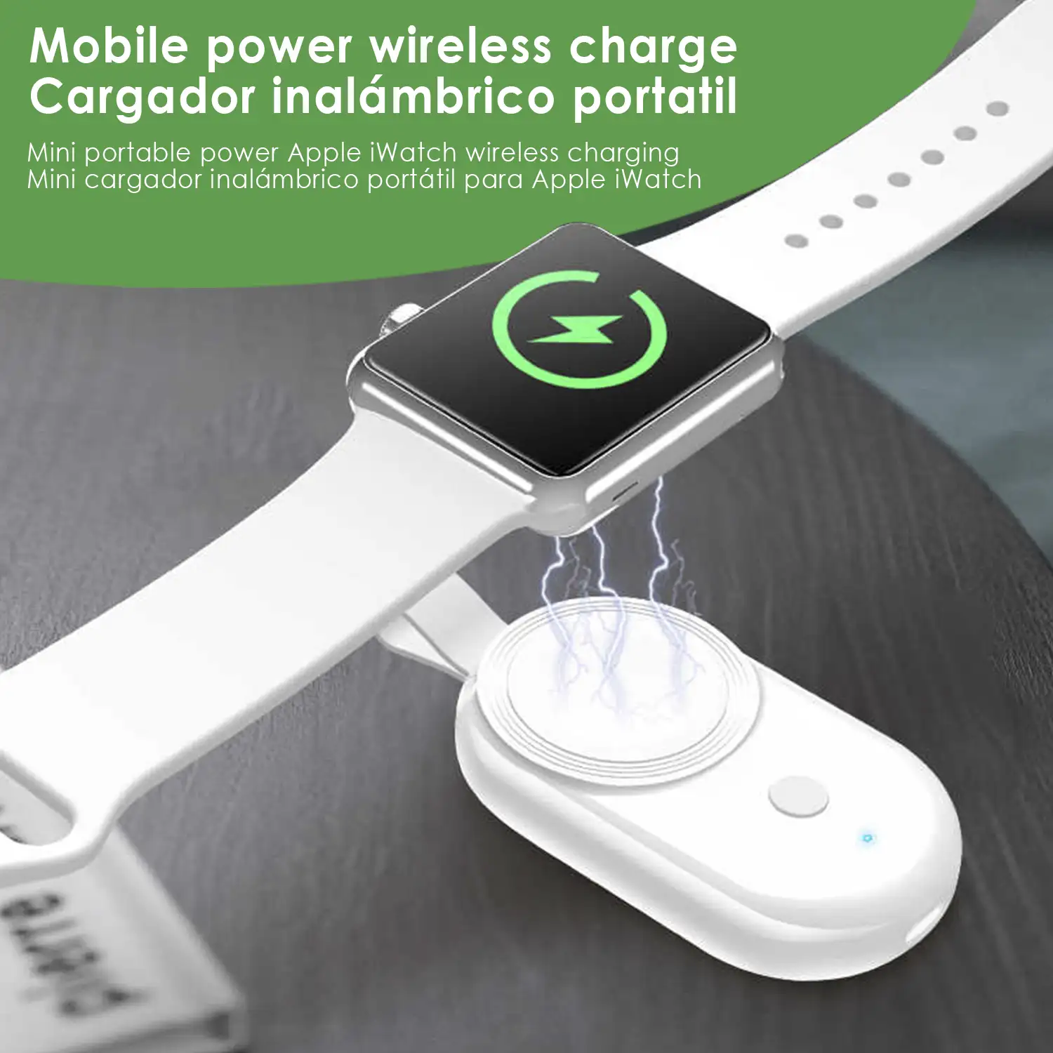 Powerbank con capacidad de 1100mAh compatible con Apple Watch iWatch