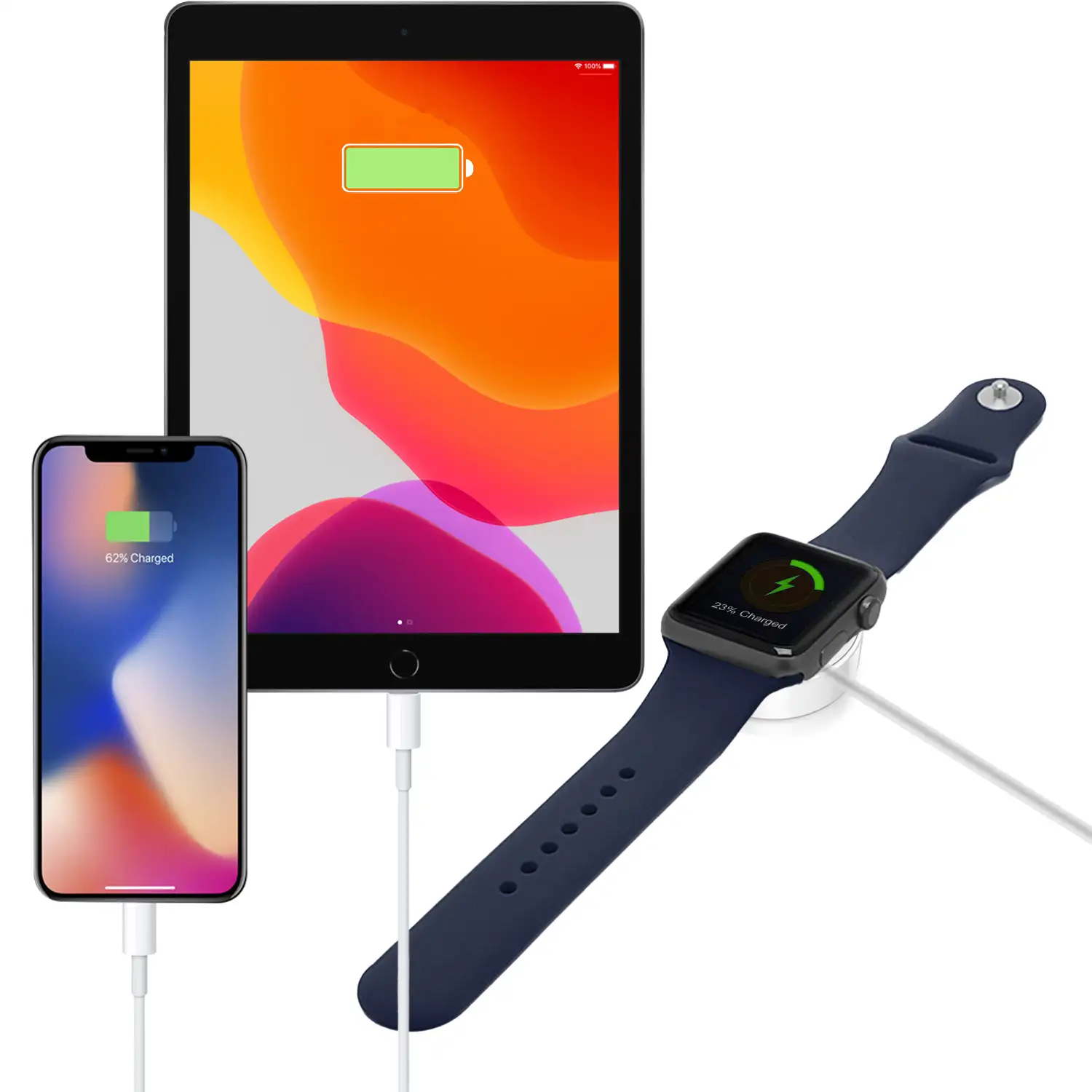 Cargador Doble Lightning y Base de carga compatible con Apple Watch