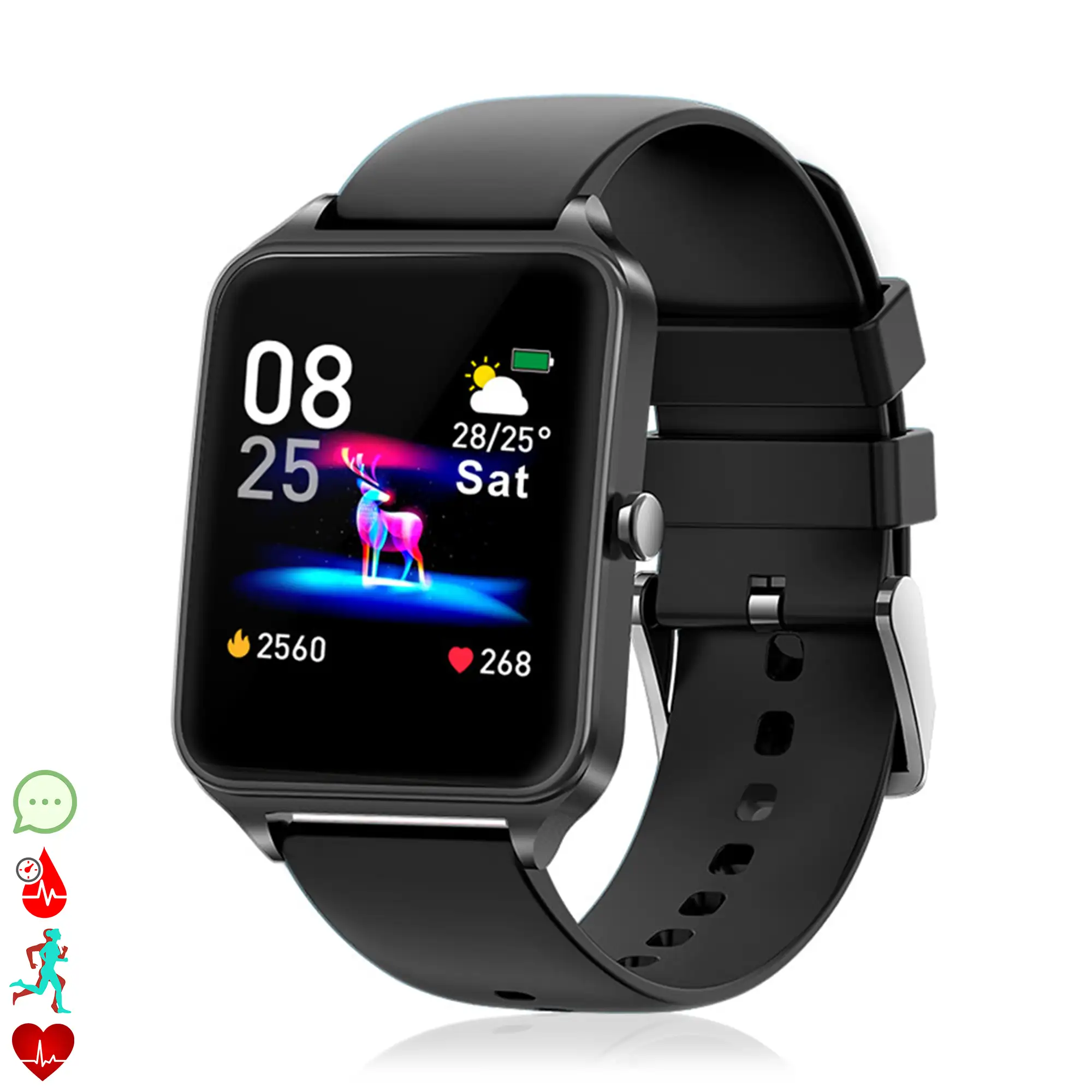 Smartwatch B20 con 8 modos deportivos, oxígeno en sangre, pulso, notificaciones iOS y Android