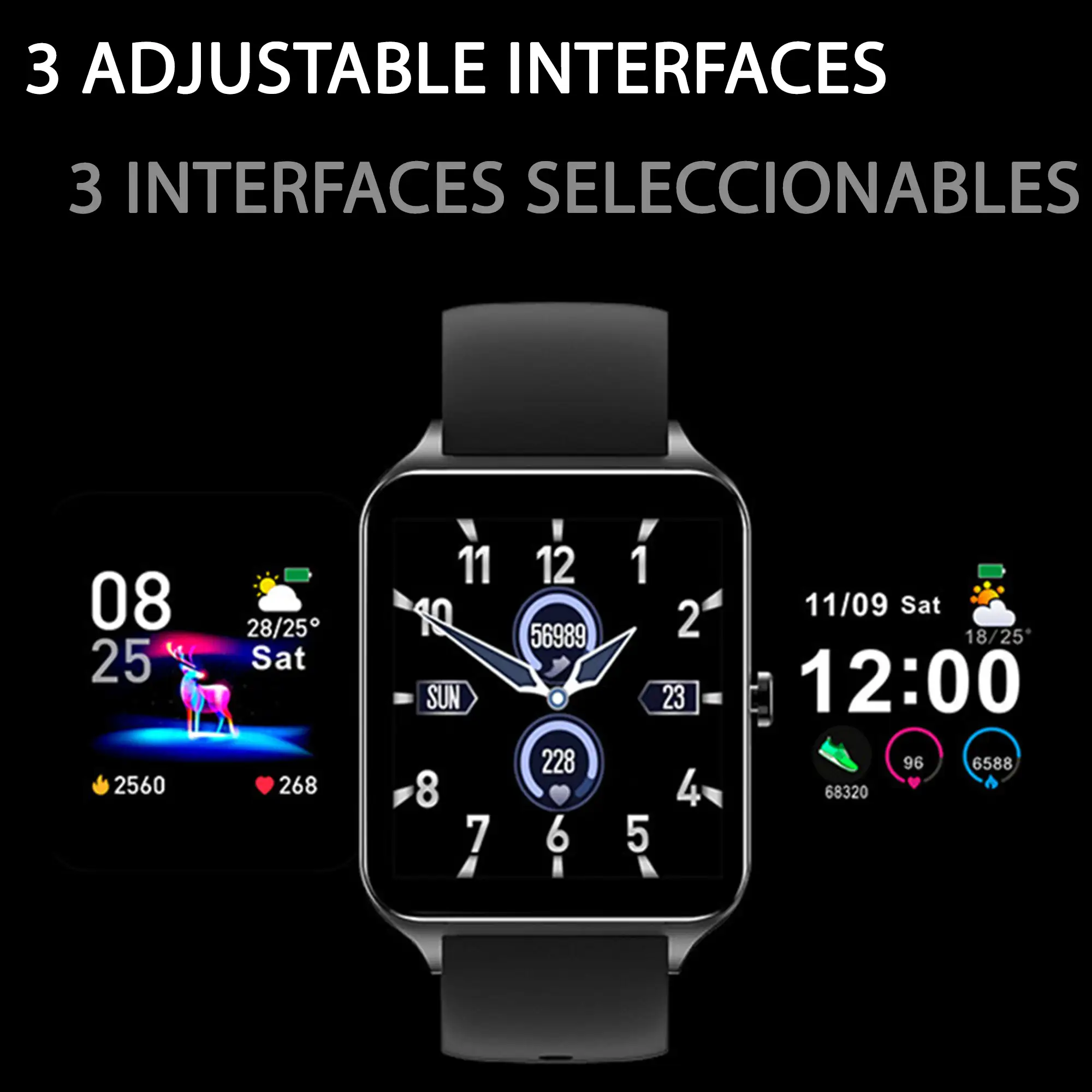 Smartwatch B20 con 8 modos deportivos, oxígeno en sangre, pulso, notificaciones iOS y Android