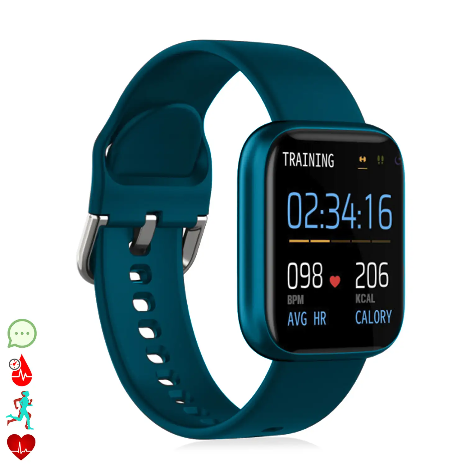 Smartwatch P6 con 7 modos deportivos, oxígeno en sangre, pulso, notificaciones iOS y Android