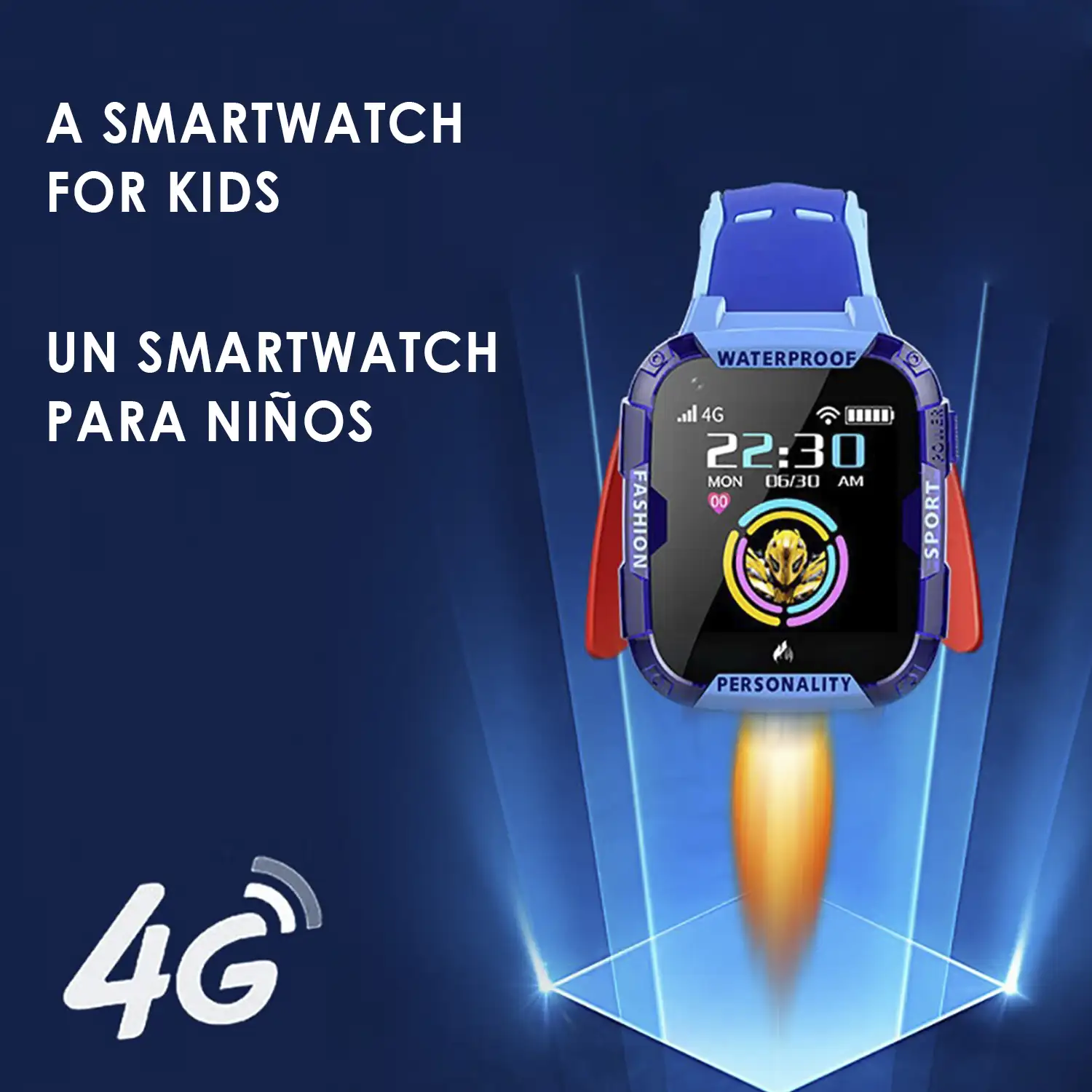 Smartwatch T19 4G para niños, localizador de 4 vías GPS + AGPS + LBS + WiFi