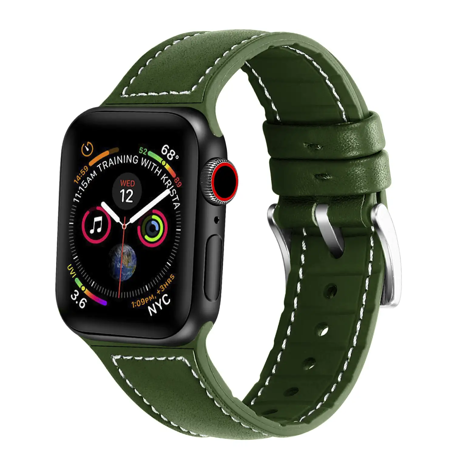 Correa de cuero genuino compatible iWatch 42mm / 44mm