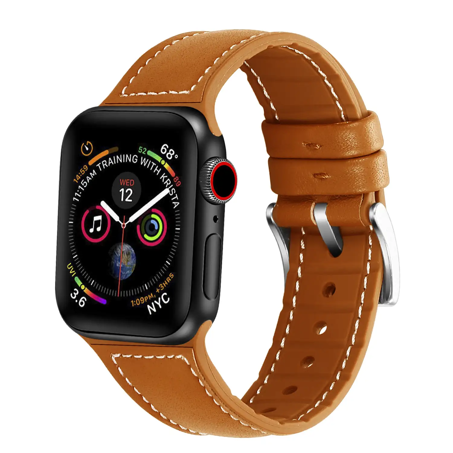 Correa de cuero genuino compatible iWatch 42mm / 44mm