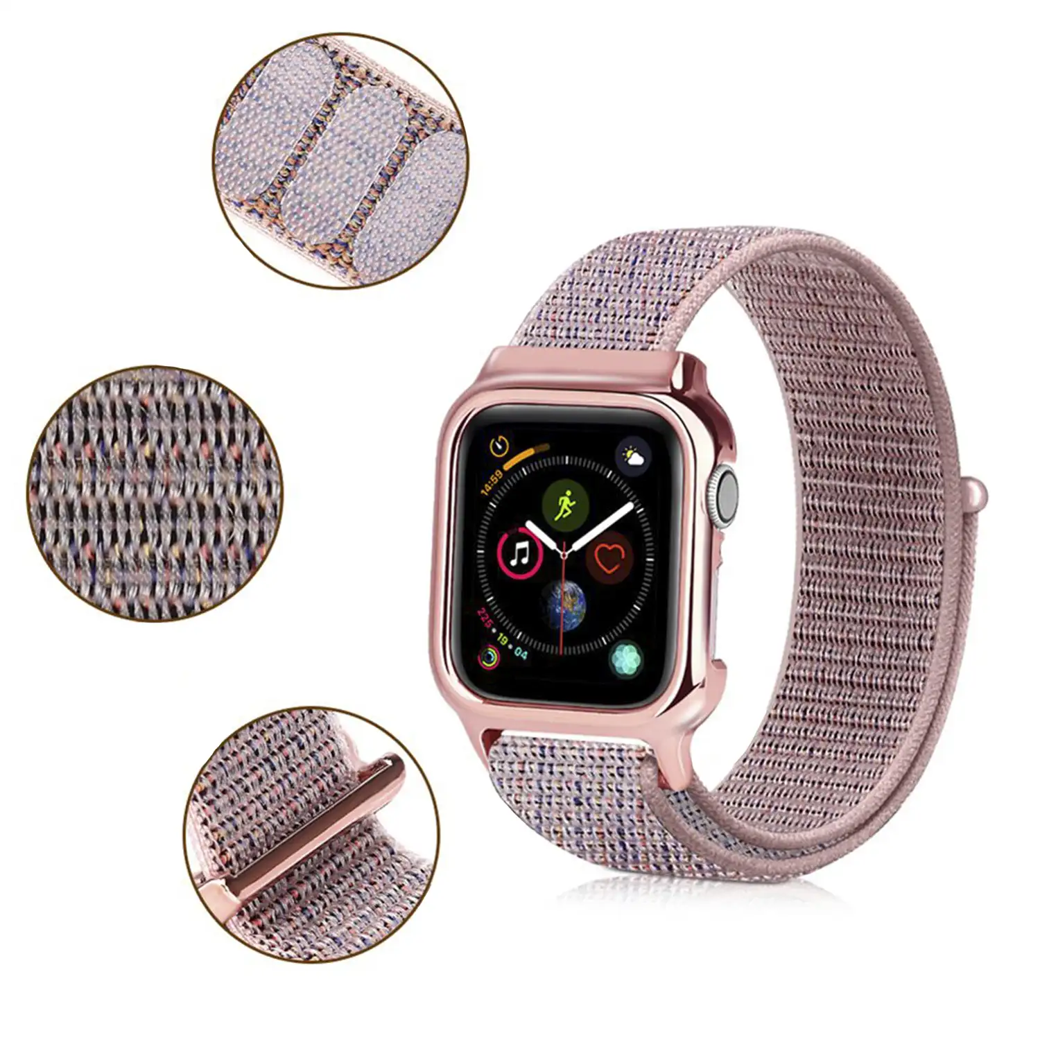 Correa de Nylon con carcasa rígida y cierre de velcro compatible iWatch 40mm