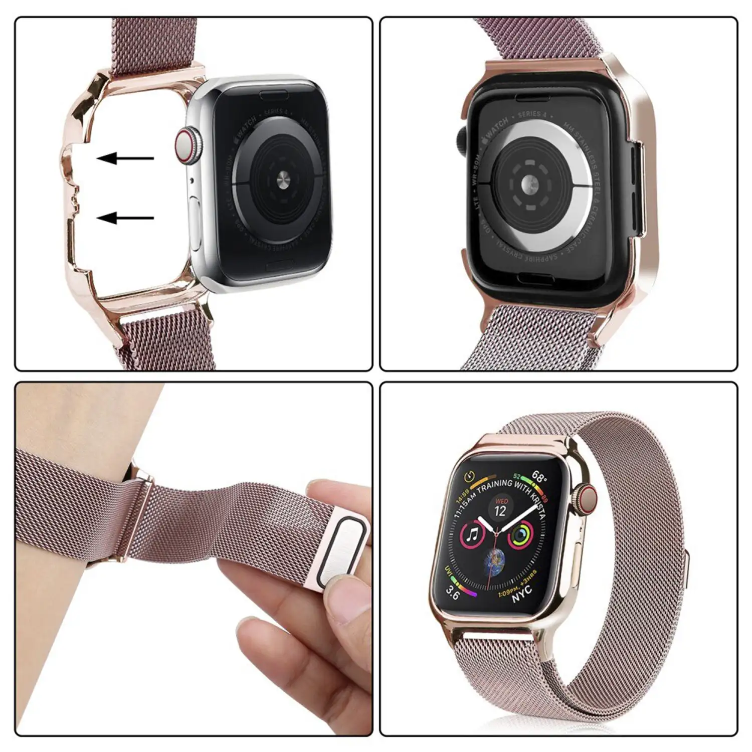 Correa milanesa con carcasa rígida y cierre magnético compatible iWatch 42mm