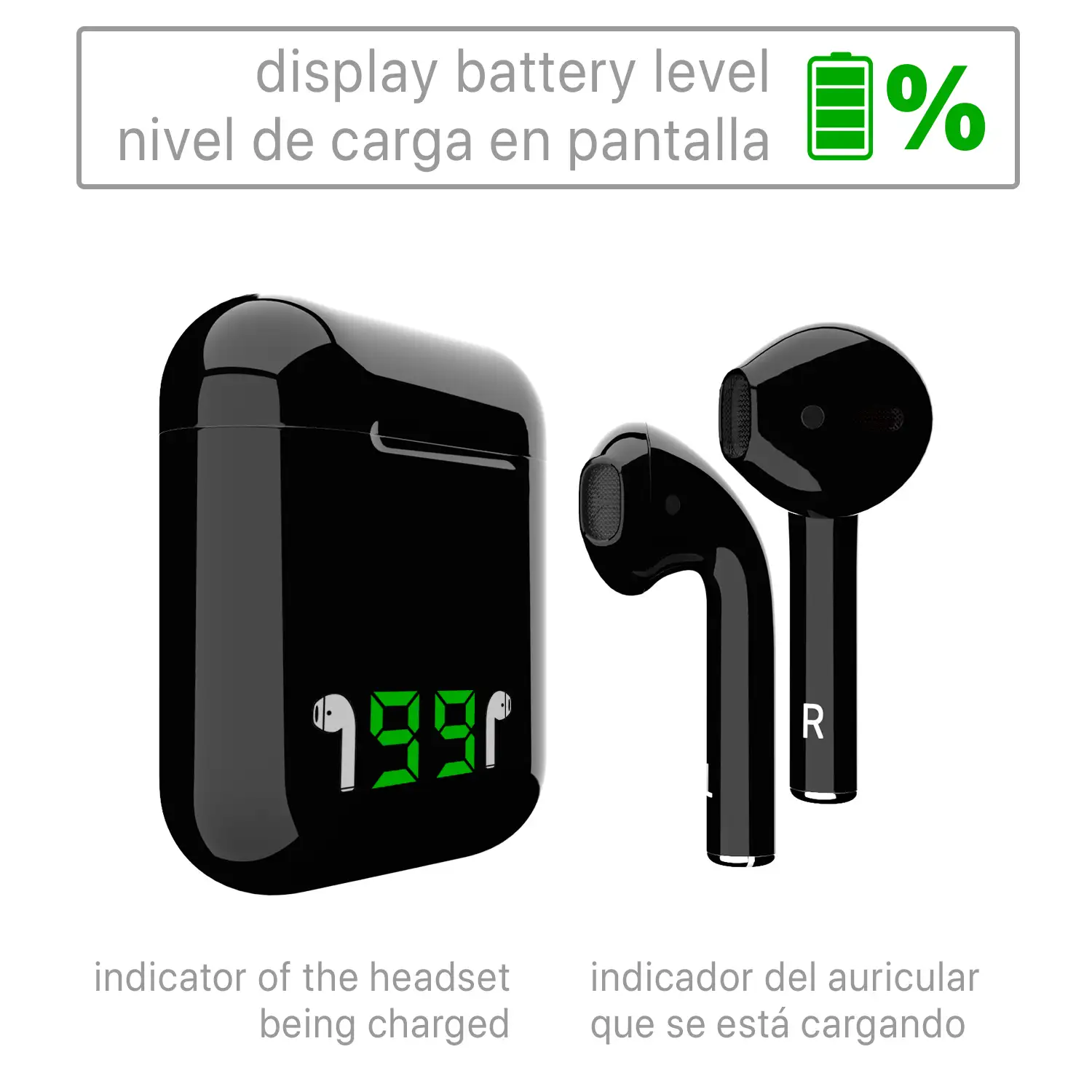 Auriculares TWS F88 Bluetooth 5.0 con display de carga