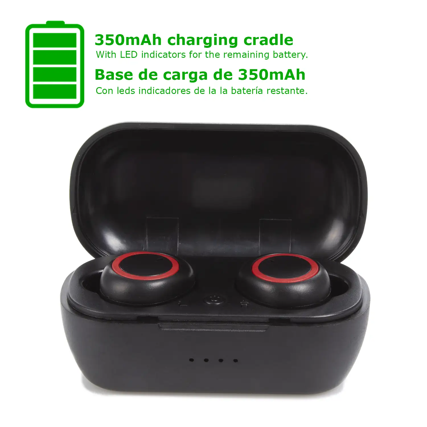 Auriculares TWS M2 Bluetooth 5.0 con base de carga de 350mAh