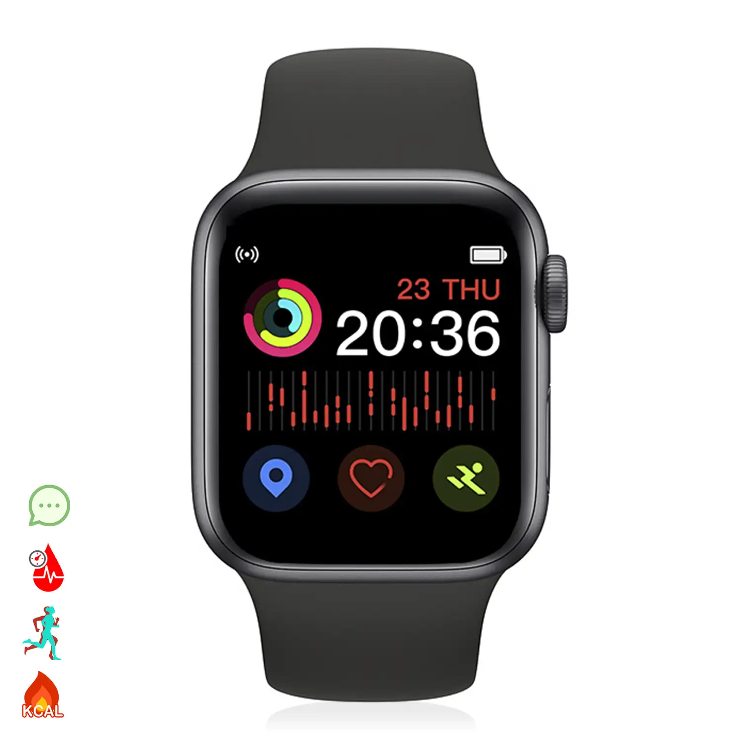 Smartwatch X6 con modo multideportivo, llamadas bluetooth manos libres y notificaciones para iOS y Android