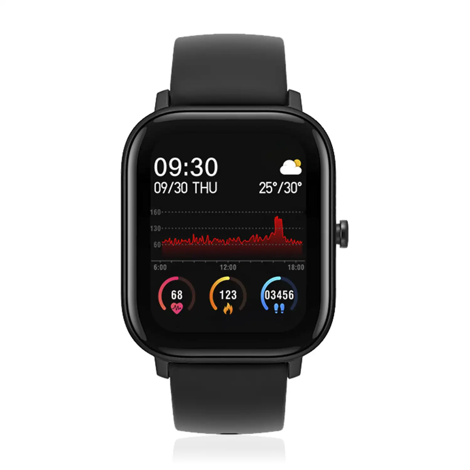 Smartwatch AK-P8 con monitorización de ritmo cardiaco, presión sanguínea, oxígeno en sangre, modo multideportivo y notificaciones.