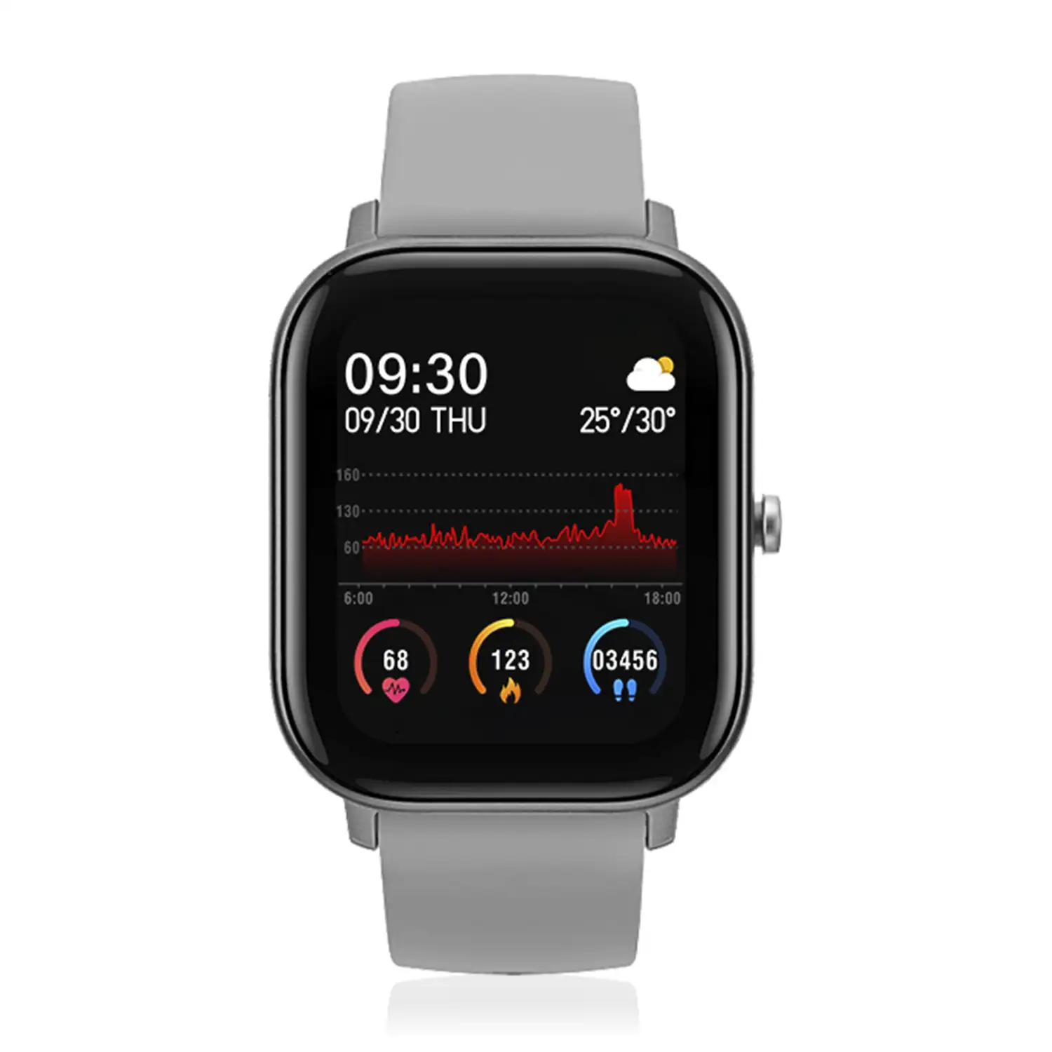 Smartwatch AK-P8 con monitorización de ritmo cardiaco, presión sanguínea, oxígeno en sangre, modo multideportivo y notificaciones.