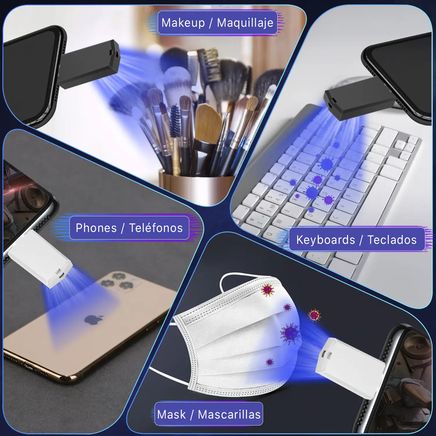 Desinfectante UVC ultravioleta para Smartphone con conexión lightning 8 pins (iOS)
