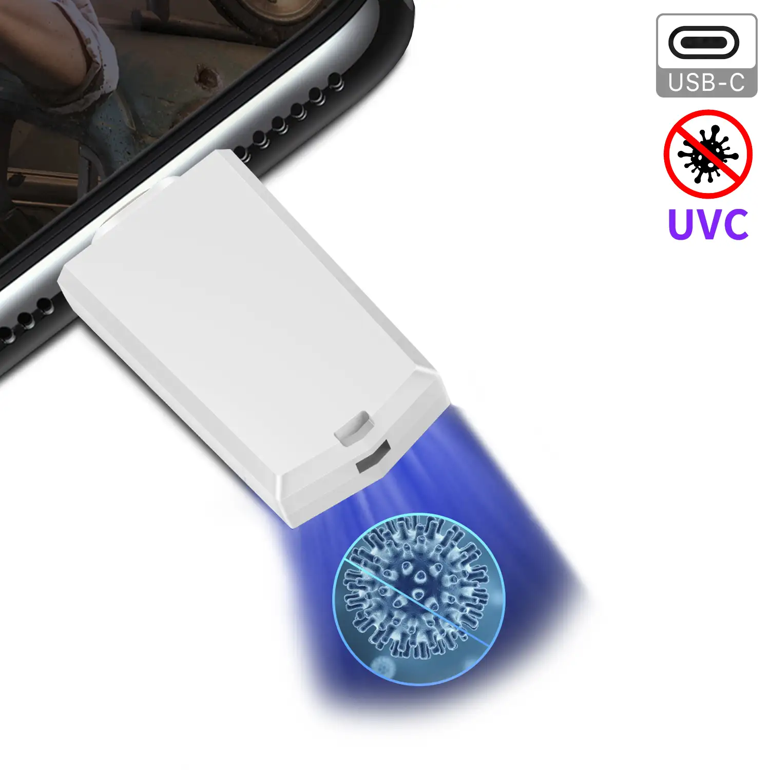 Desinfectante UVC ultravioleta para Smartphone con conexión USB Type C