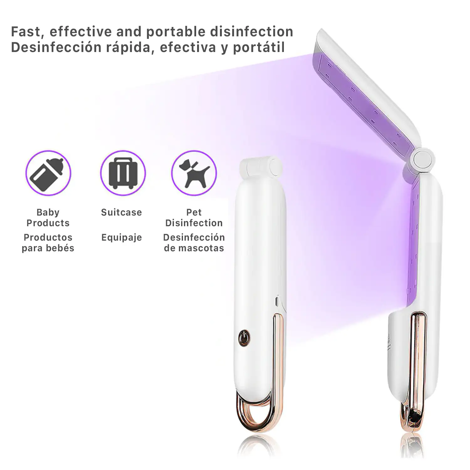 Lámpara UVC plegable con 16 LEDS UV.