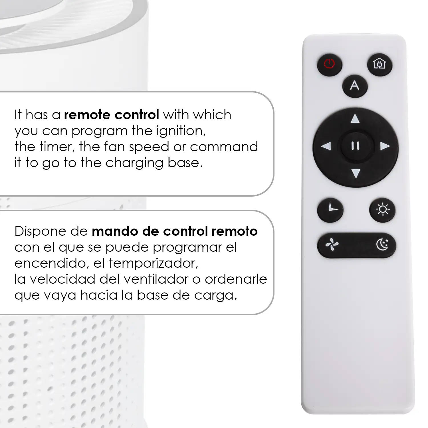 Robot purificador de aíre con formaldehido, aniones, TVOC y eliminación del 99,97% de las bacterias.