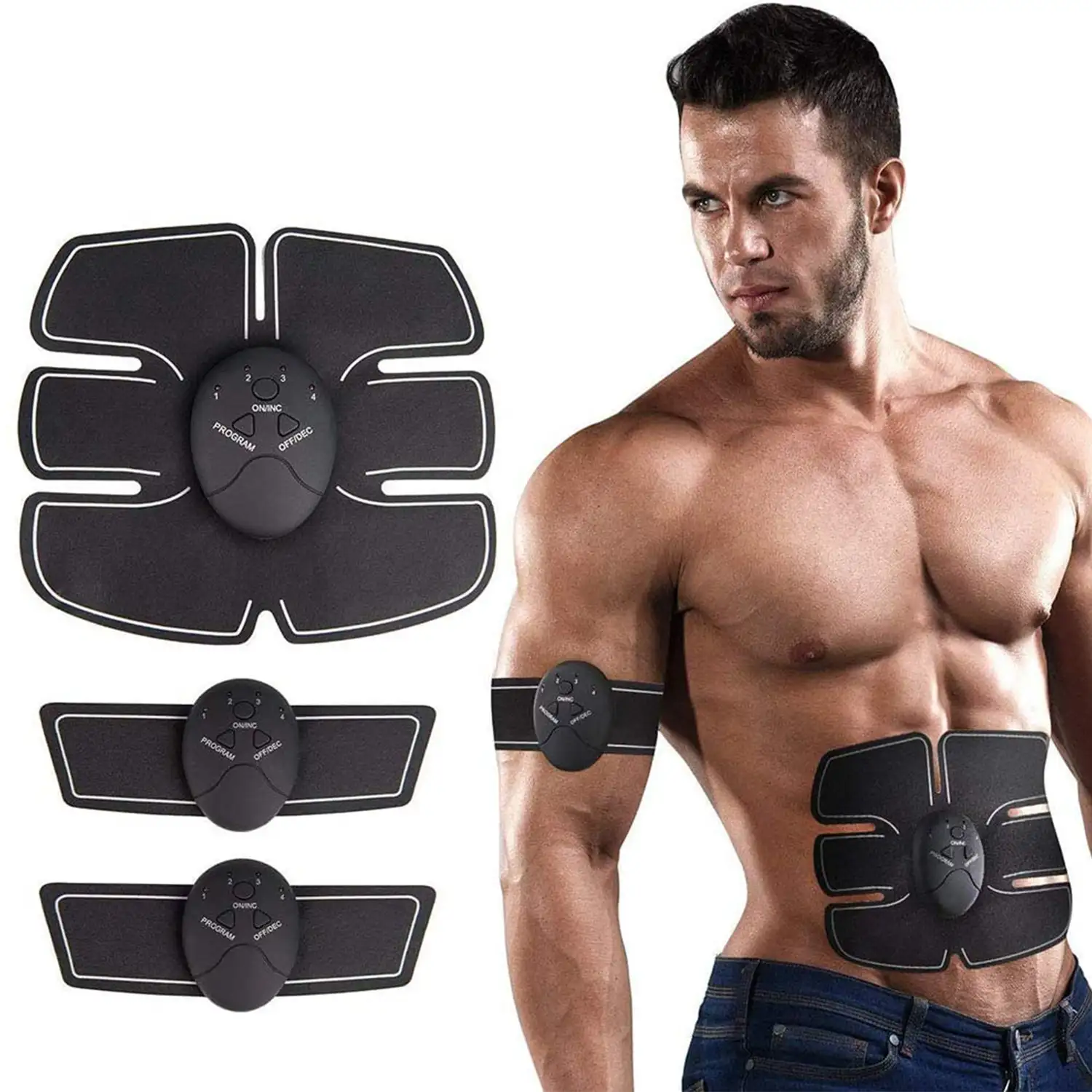 Electroestimulador muscular para abdominales, pierna, brazo. Masajeador  eléctrico cinturón estimulador tonificador.