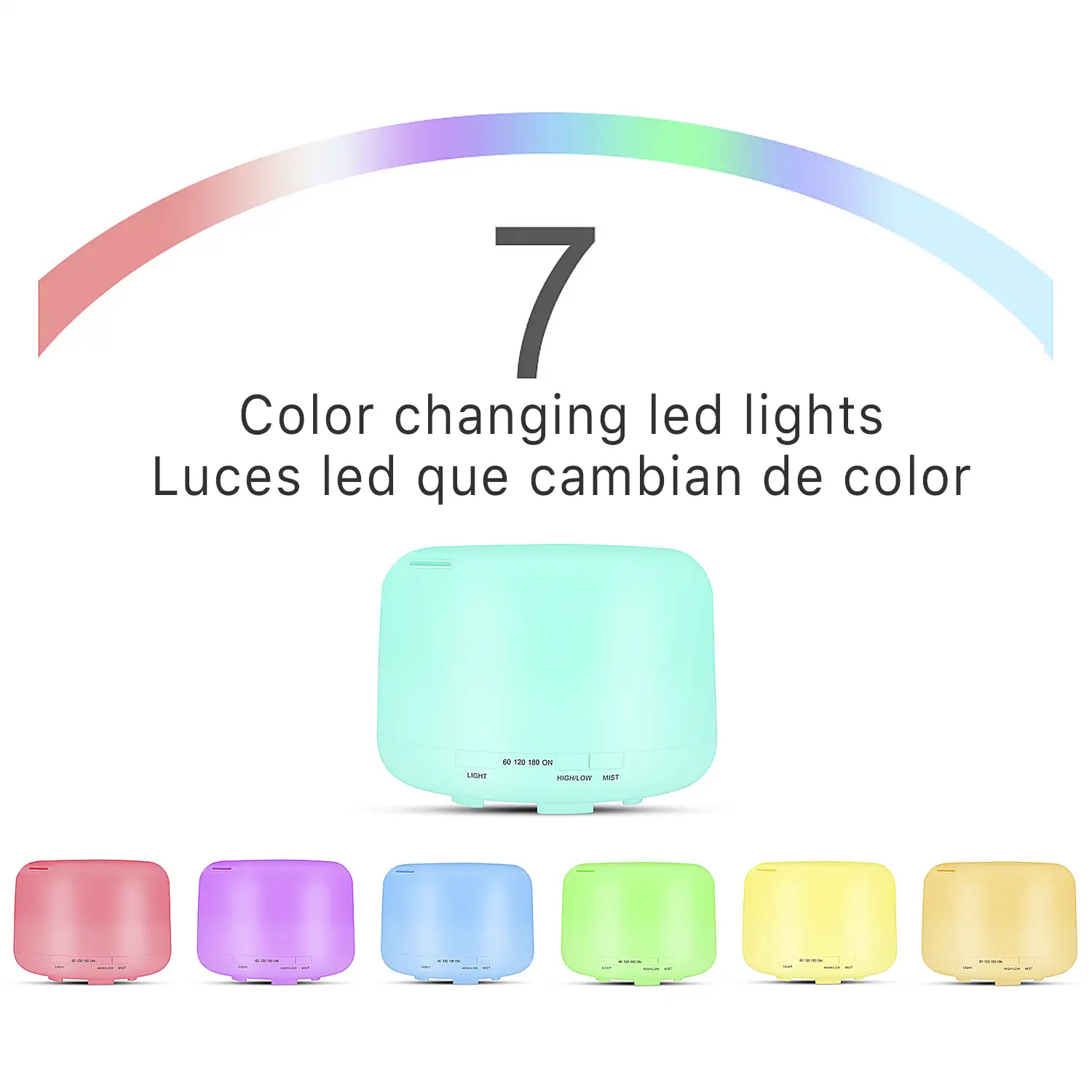 NEBULIZADOR ESTERILIZADOR MULTIFUNCIÓN (admite hidroalcohol) 1000 ml. Blanco con función multicolor . Luz led nocturna.Humidificador.