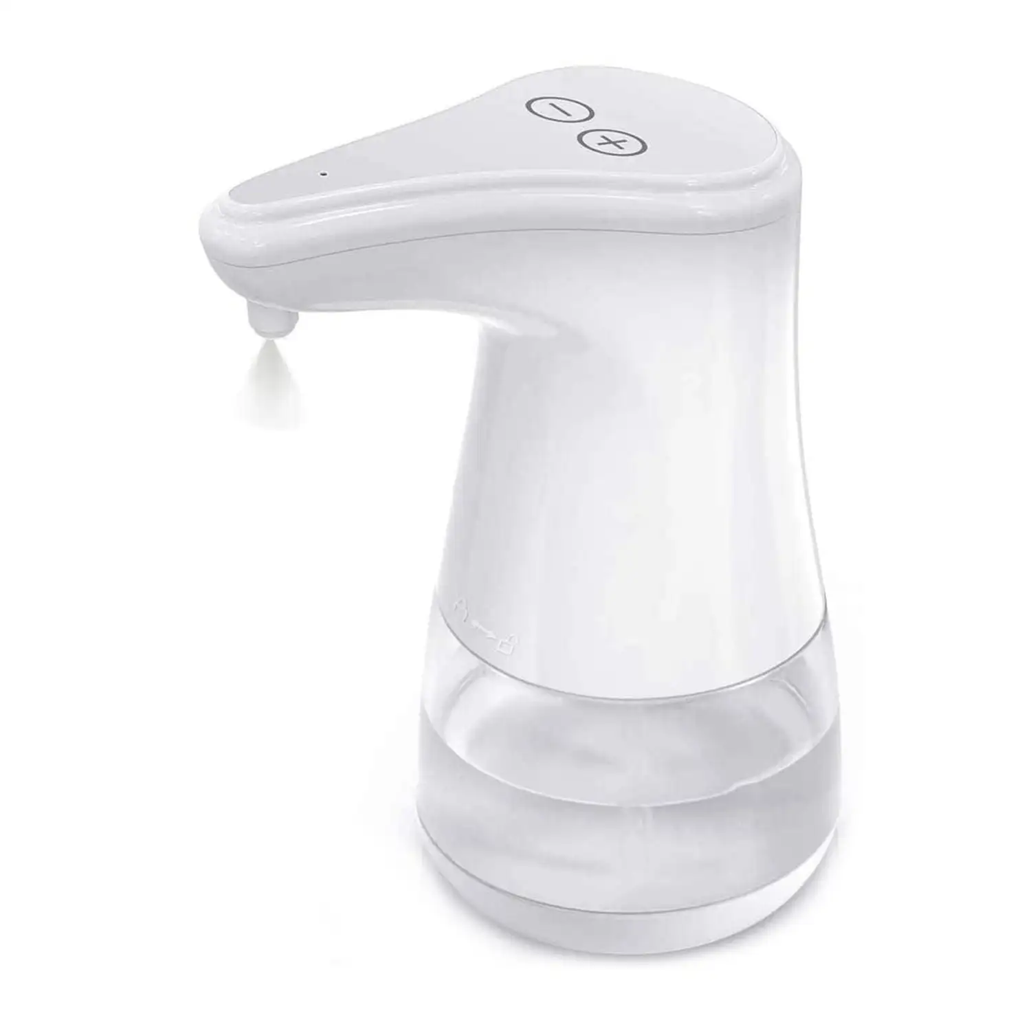 Dispensador automático por infrarojos con dosis regulable para gel hidroalcólico o jabón por goteo de 360ml.