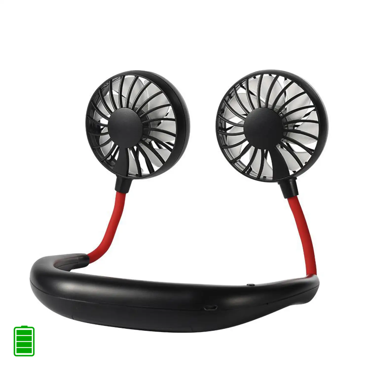 Mini ventilador dual diadema cuello con bateria recargable