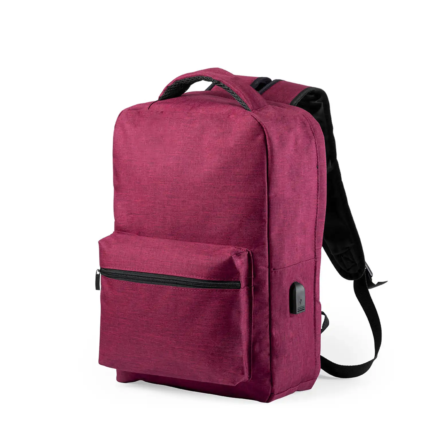 Mochila antirrobo Komplete de poliester 300D con toma USB exterior. Bolsillo en lateral con proteccion RFID