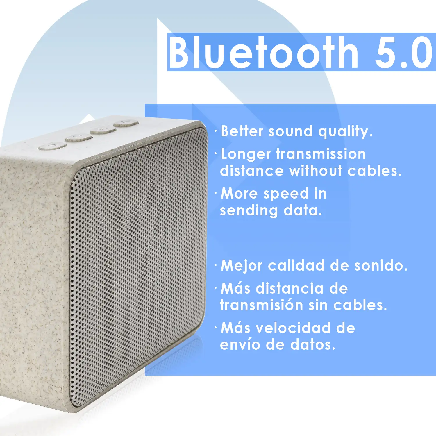 Altavoz bluetooth Dadil de caña de trigo, con lector micro SD y USB