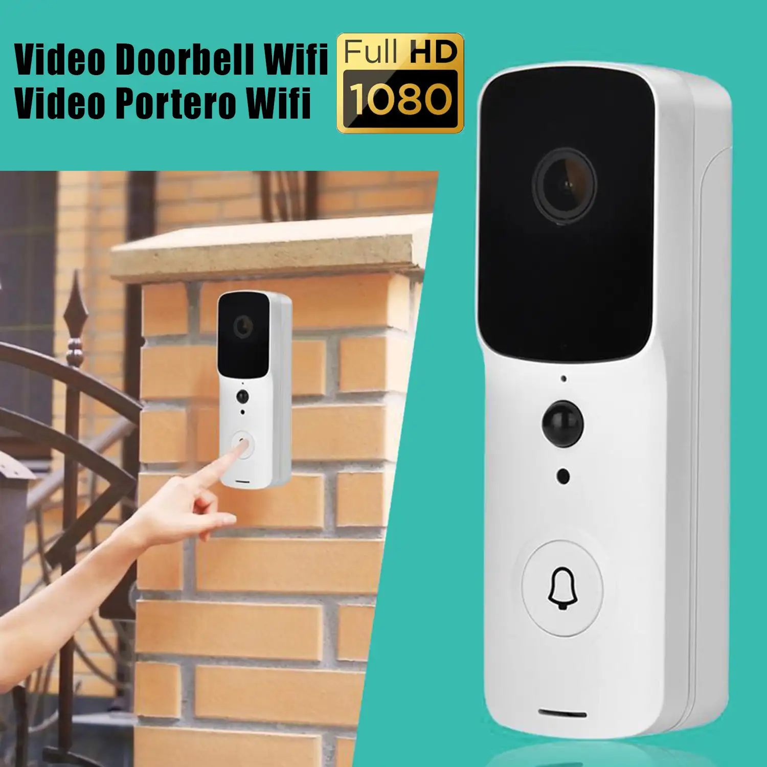 Video Portero inalámbrico V40 Wifi FULL HD 1080p con reconocimiento facial.