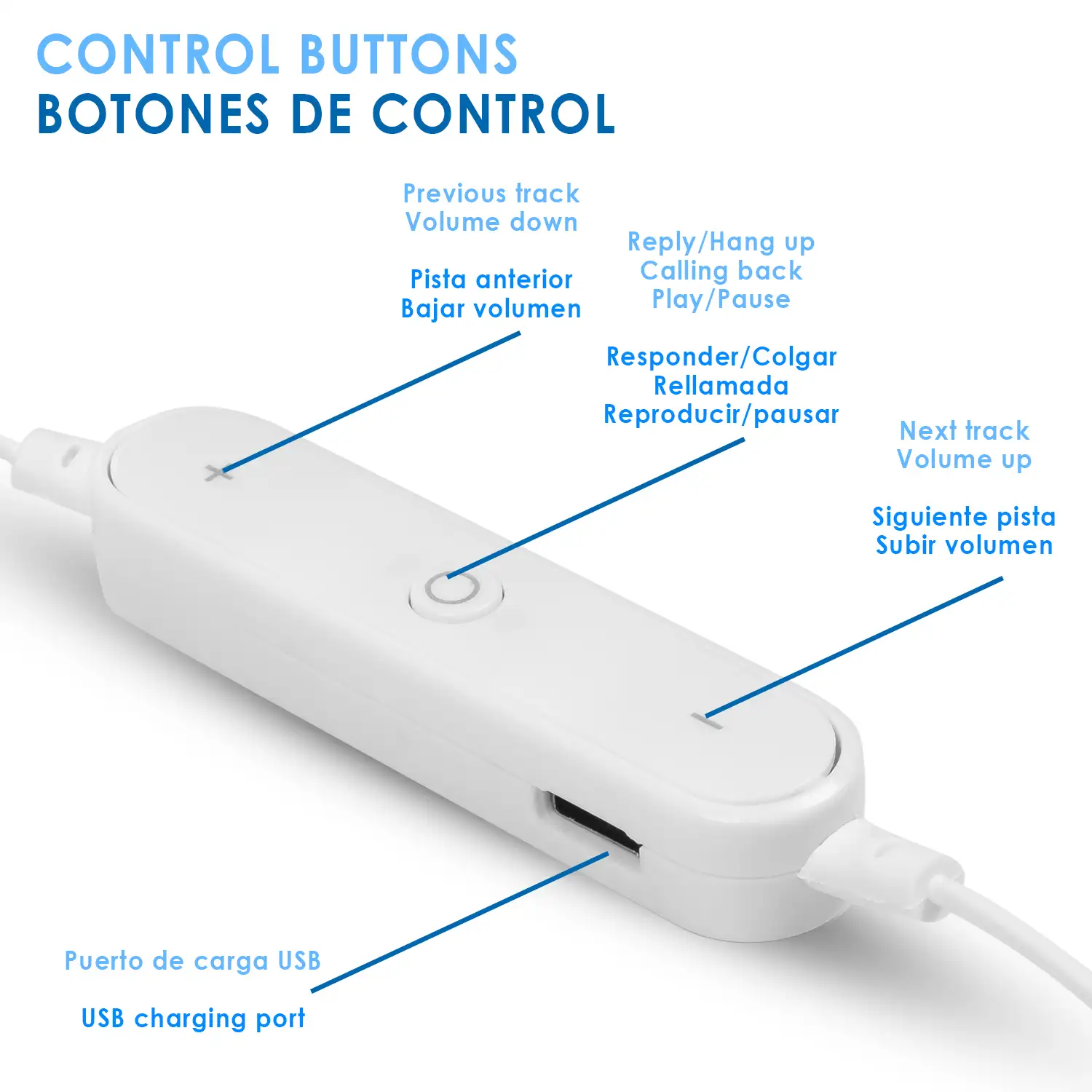 Auriculares intraurales con conexión Bluetooth 4.1. y estuche de transporte.