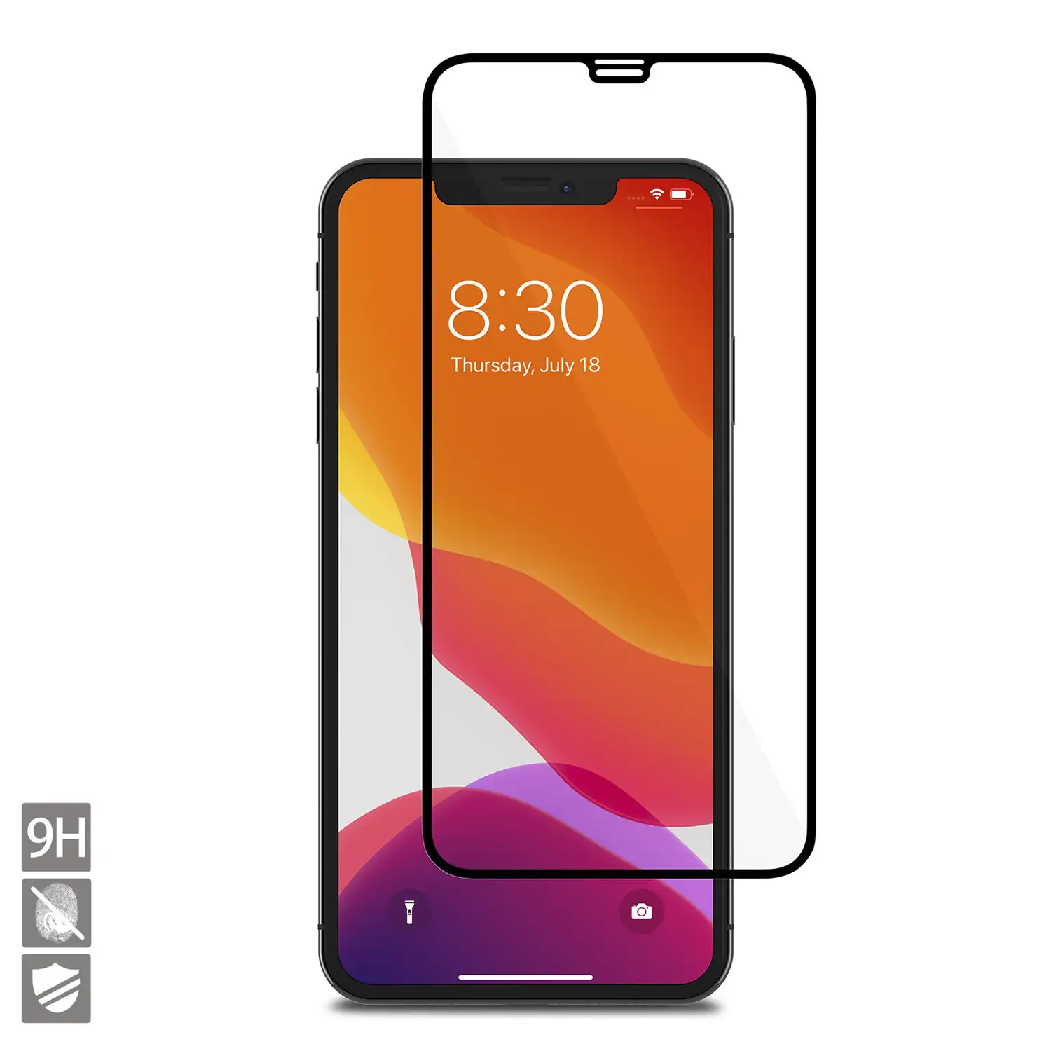 Protector de pantalla de cristal templado 2.5D con borde en color para iPhone X / XS / 11 Pro
