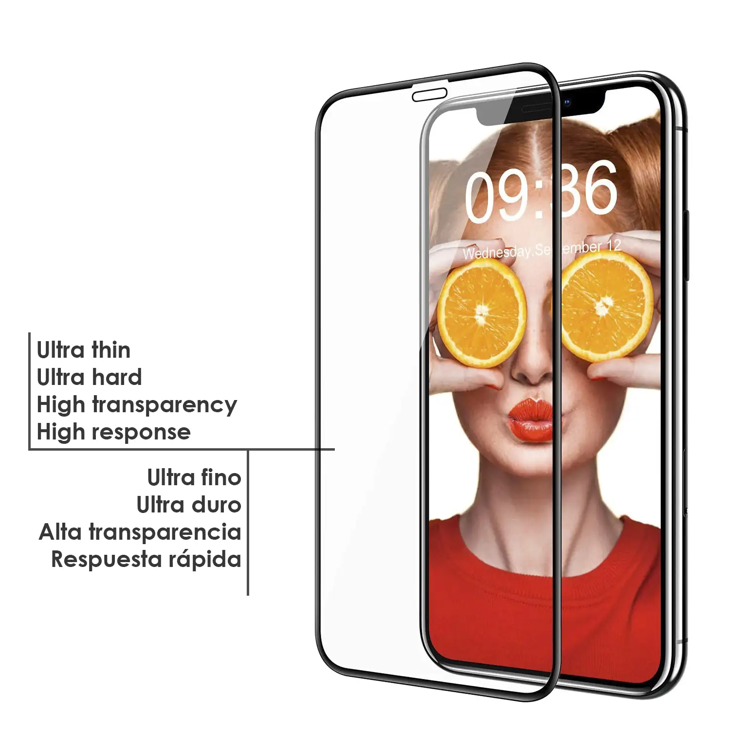 Protector de pantalla de cristal templado 2.5D con borde en color para iPhone X / XS / 11 Pro