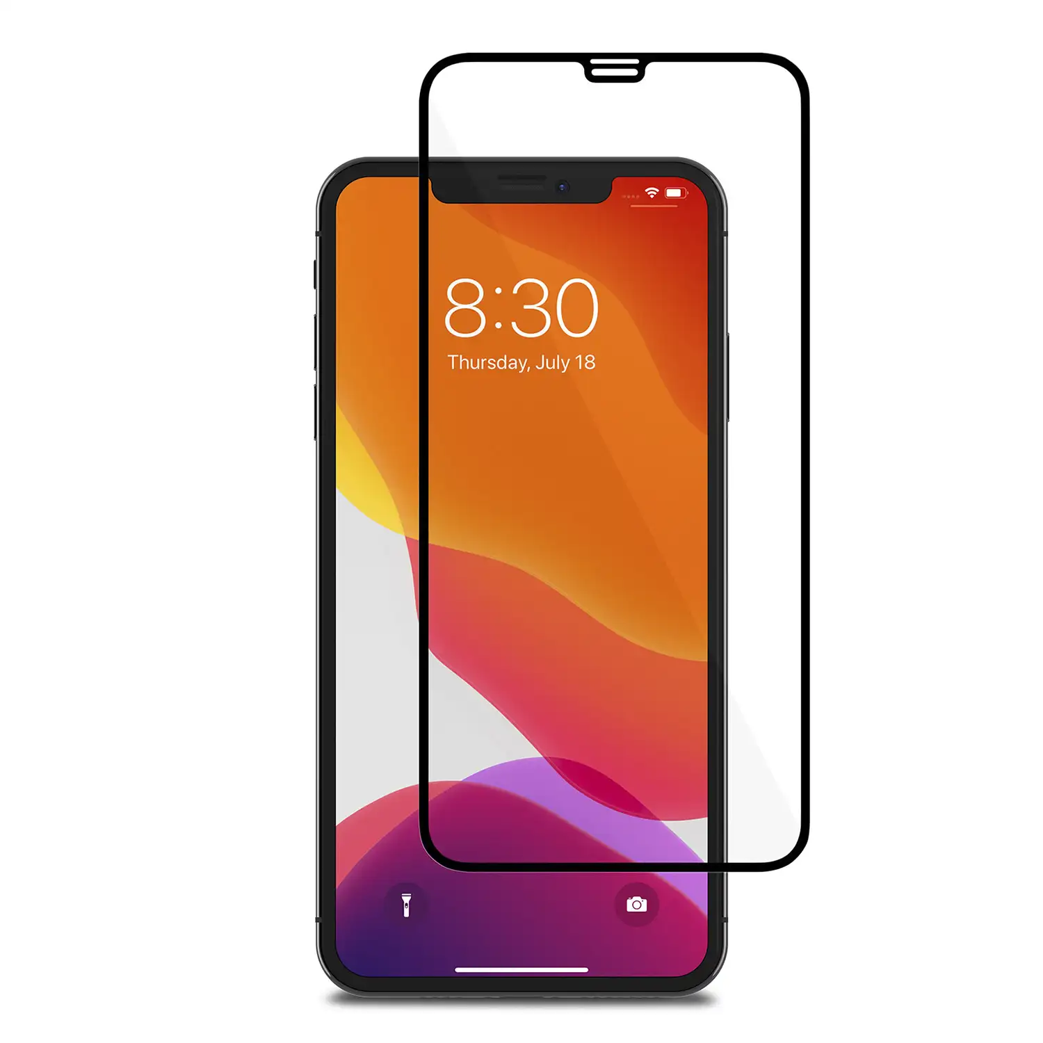 Protector de pantalla de cristal templado 2.5D con borde en color para iPhone X / XS / 11 Pro