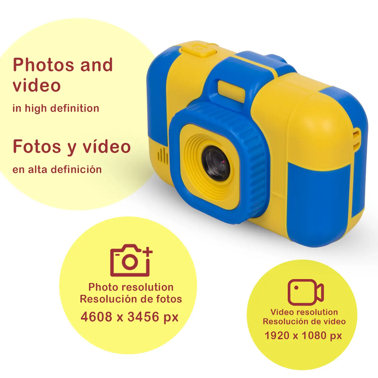 Cámara Conejito digital de fotos 40mpx y video 2,5K para niños. Impresión  instantánea de tus fotos preferidas. Doble cámara, para selfies.