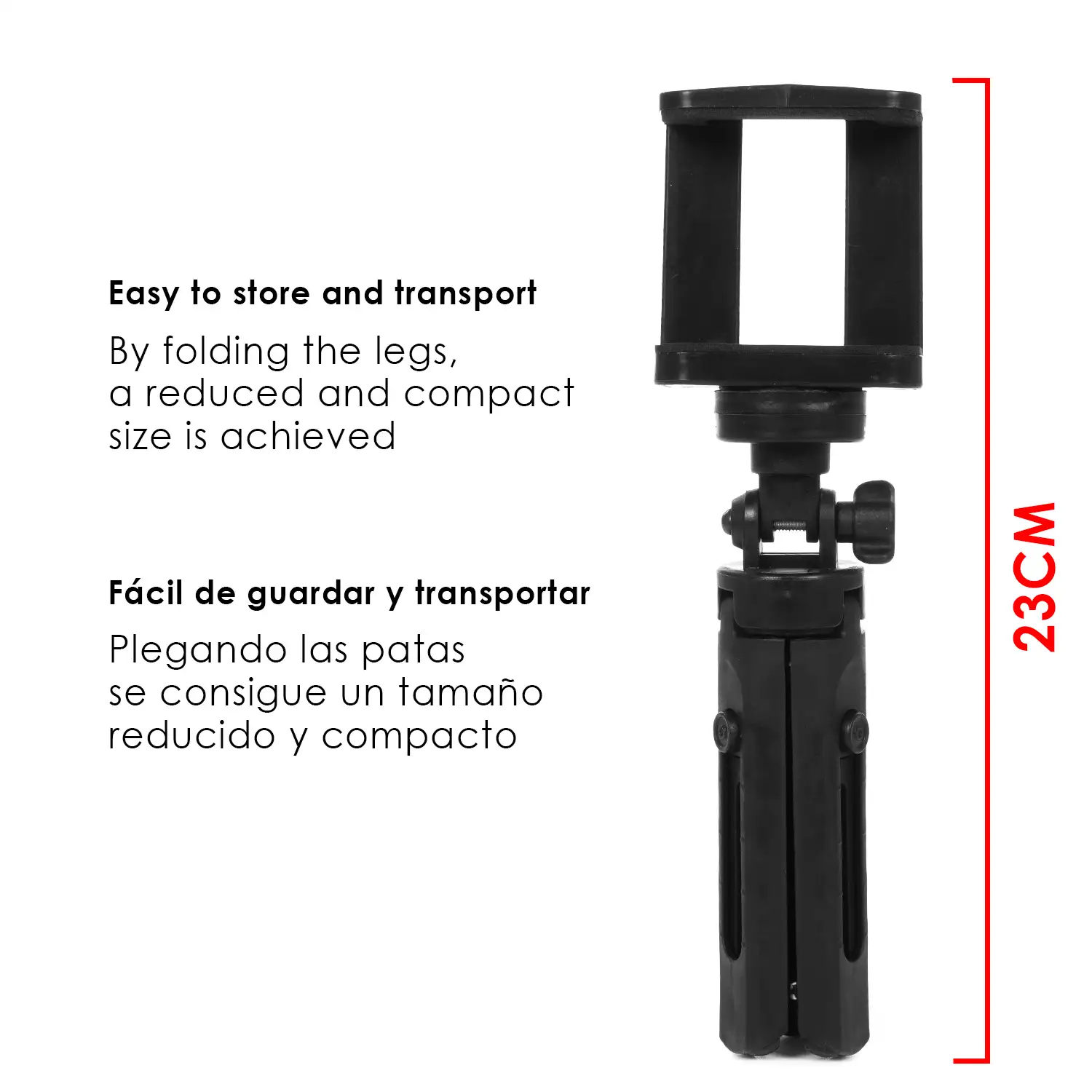 Trípode de sobremesa con soporte para smartphones